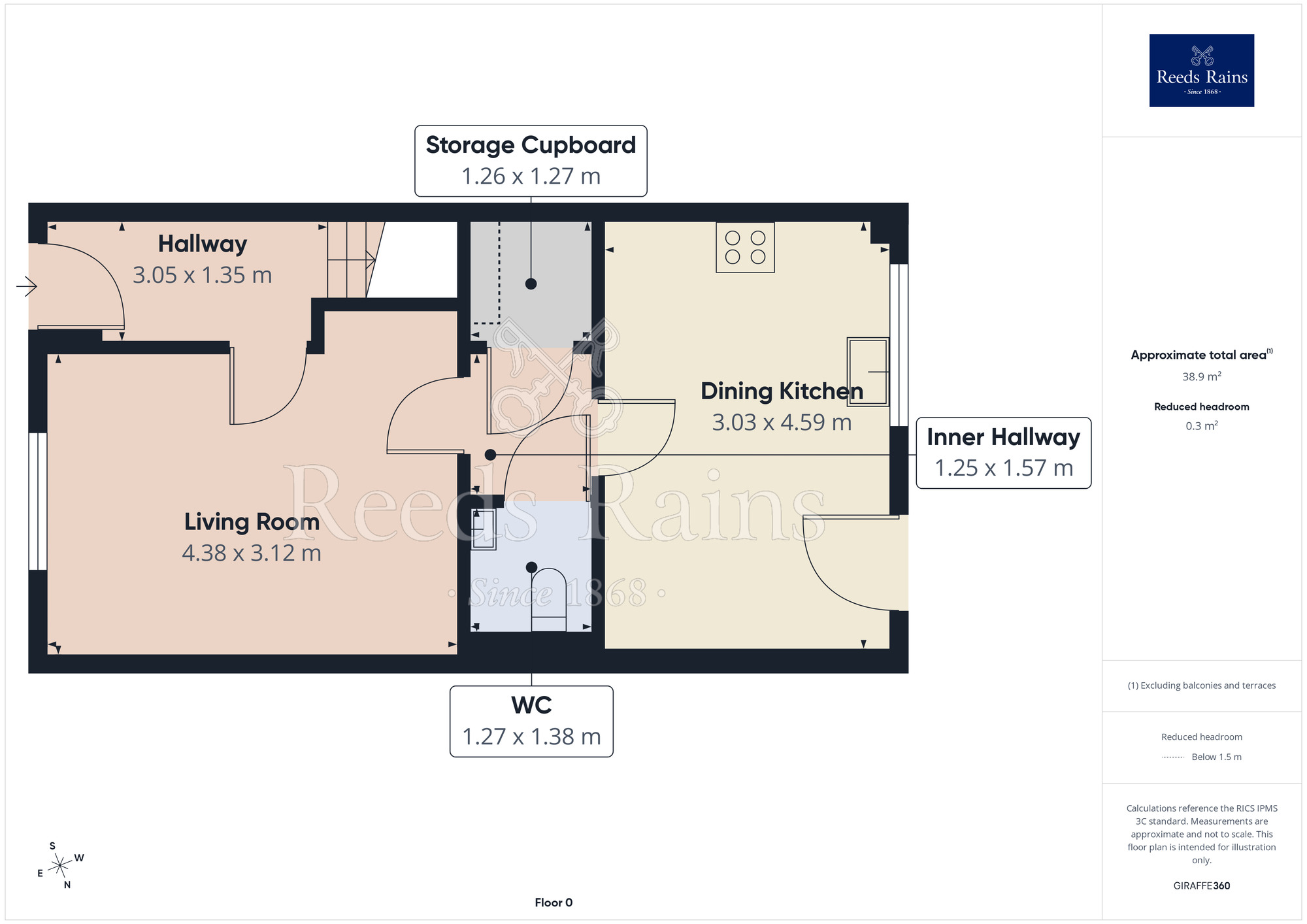 Floorplan of 3 bedroom Semi Detached House for sale, Alpine Close, Halifax, West Yorkshire, HX2