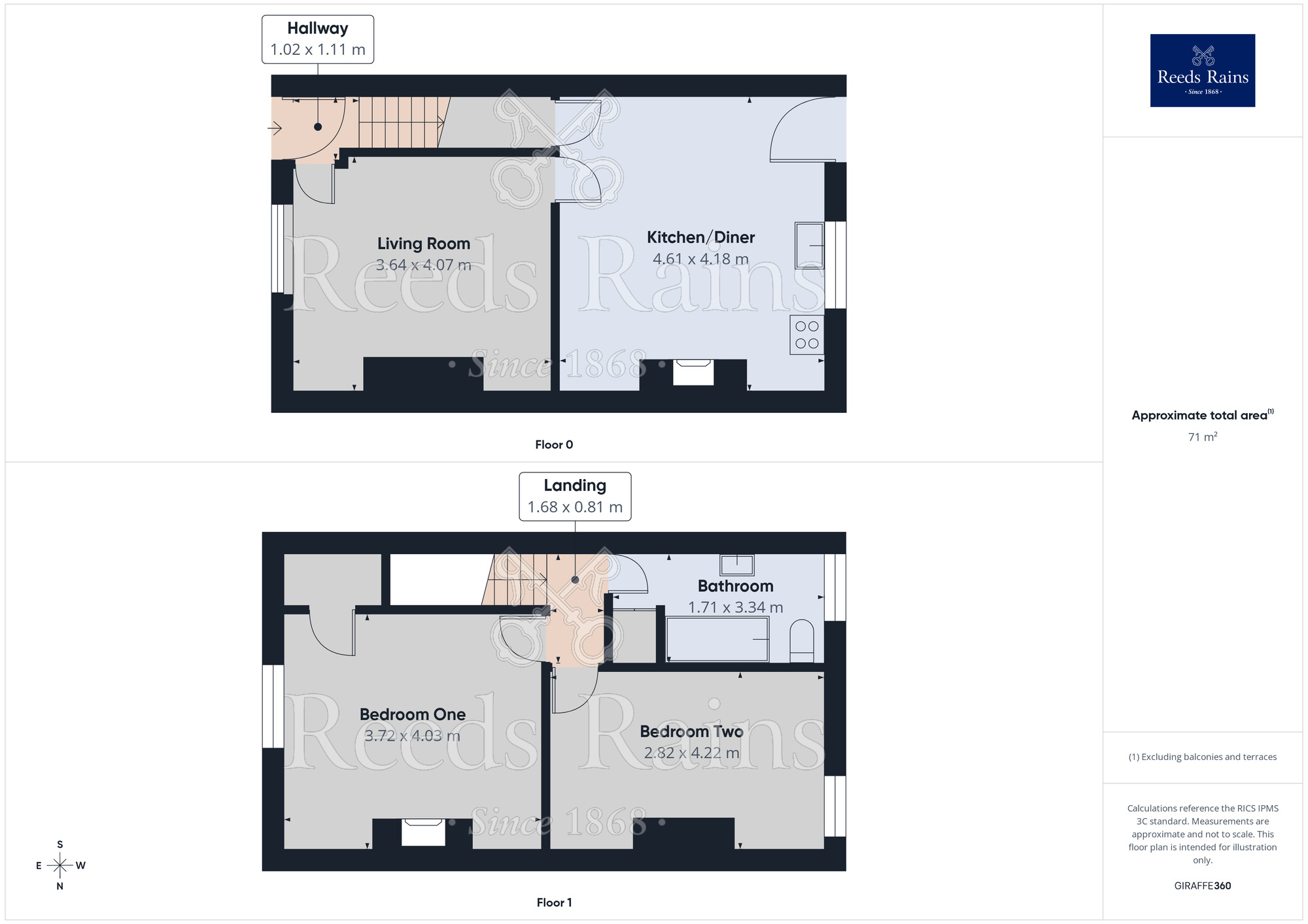 Floorplan of 2 bedroom Mid Terrace House to rent, Carlton House Terrace, Halifax, West Yorkshire, HX1