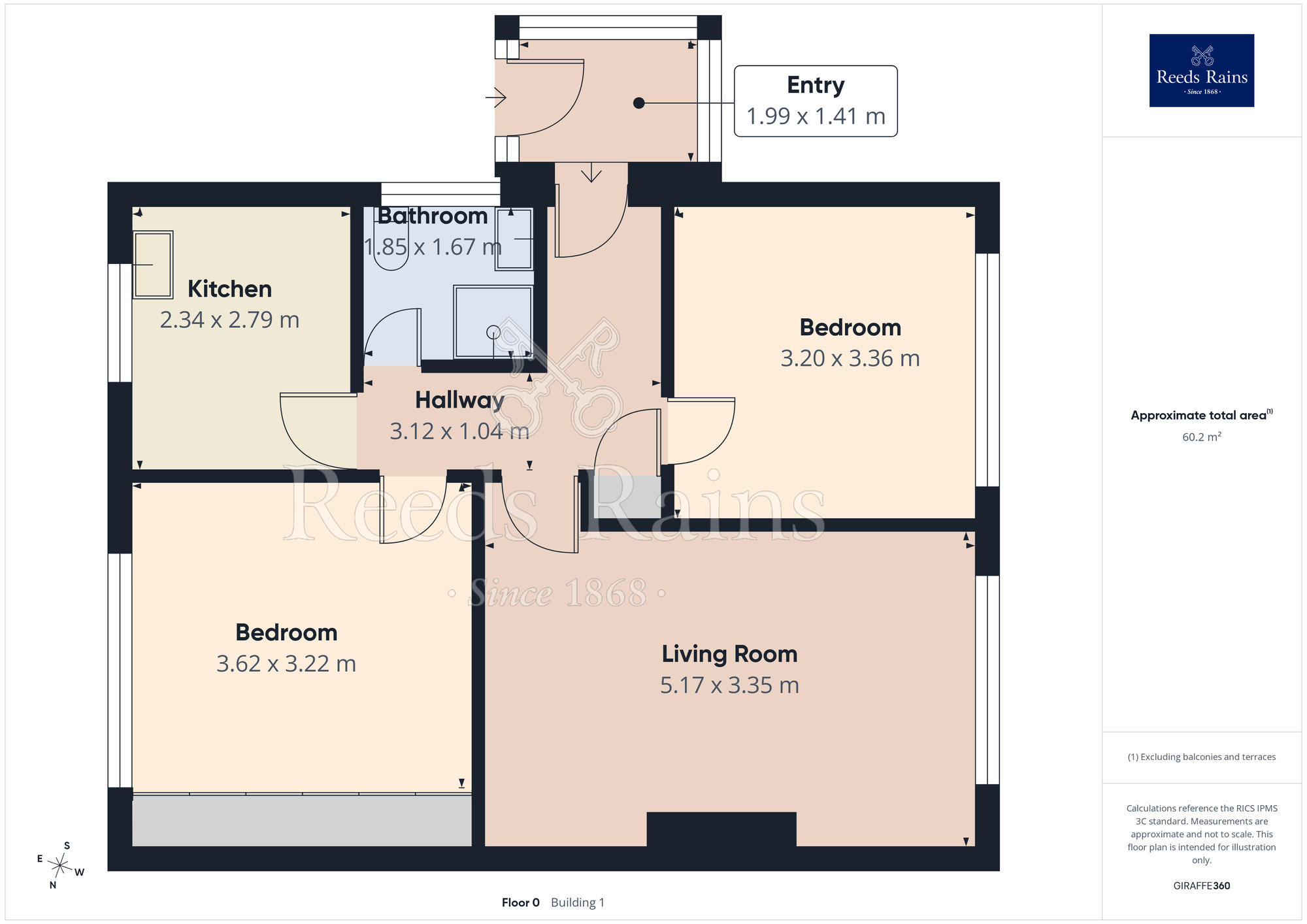 Floorplan of 2 bedroom Semi Detached Bungalow for sale, Merrion Crescent, Halifax, West Yorkshire, HX3