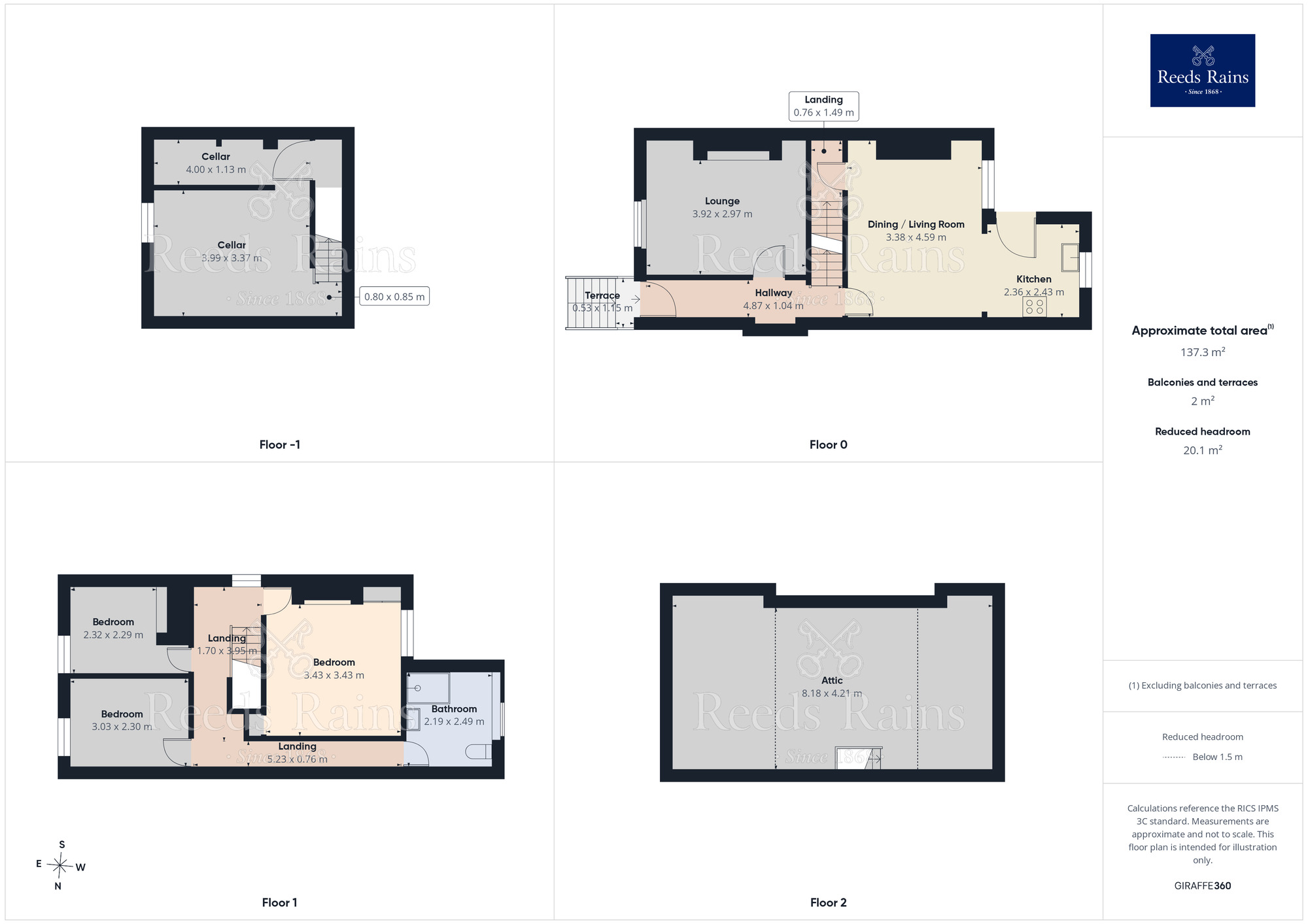 Floorplan of 3 bedroom End Terrace House for sale, Abbey Walk, Halifax, West Yorkshire, HX3