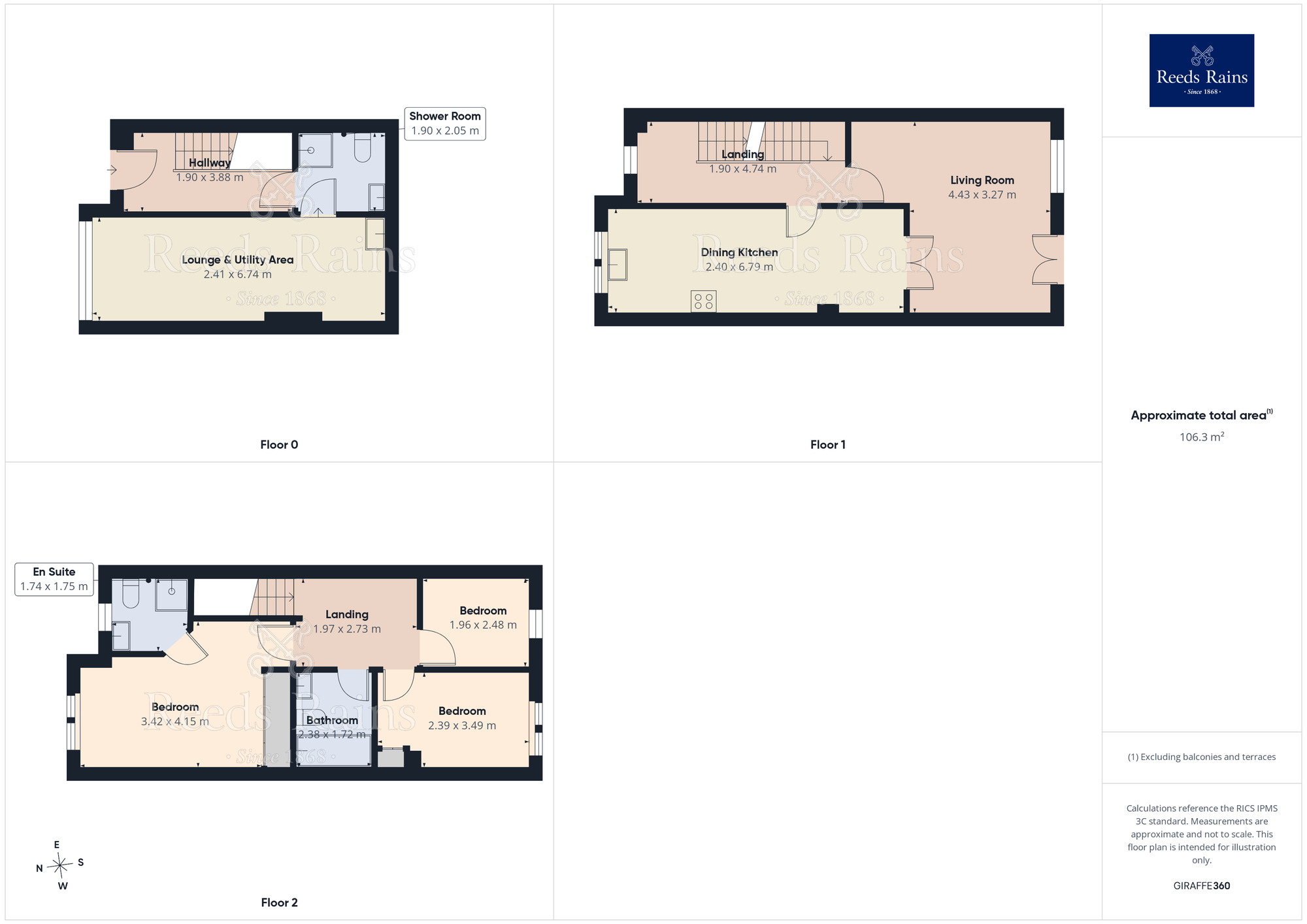 Floorplan of 4 bedroom Mid Terrace House for sale, Princeton Close, Pellon, West Yorkshire, HX2