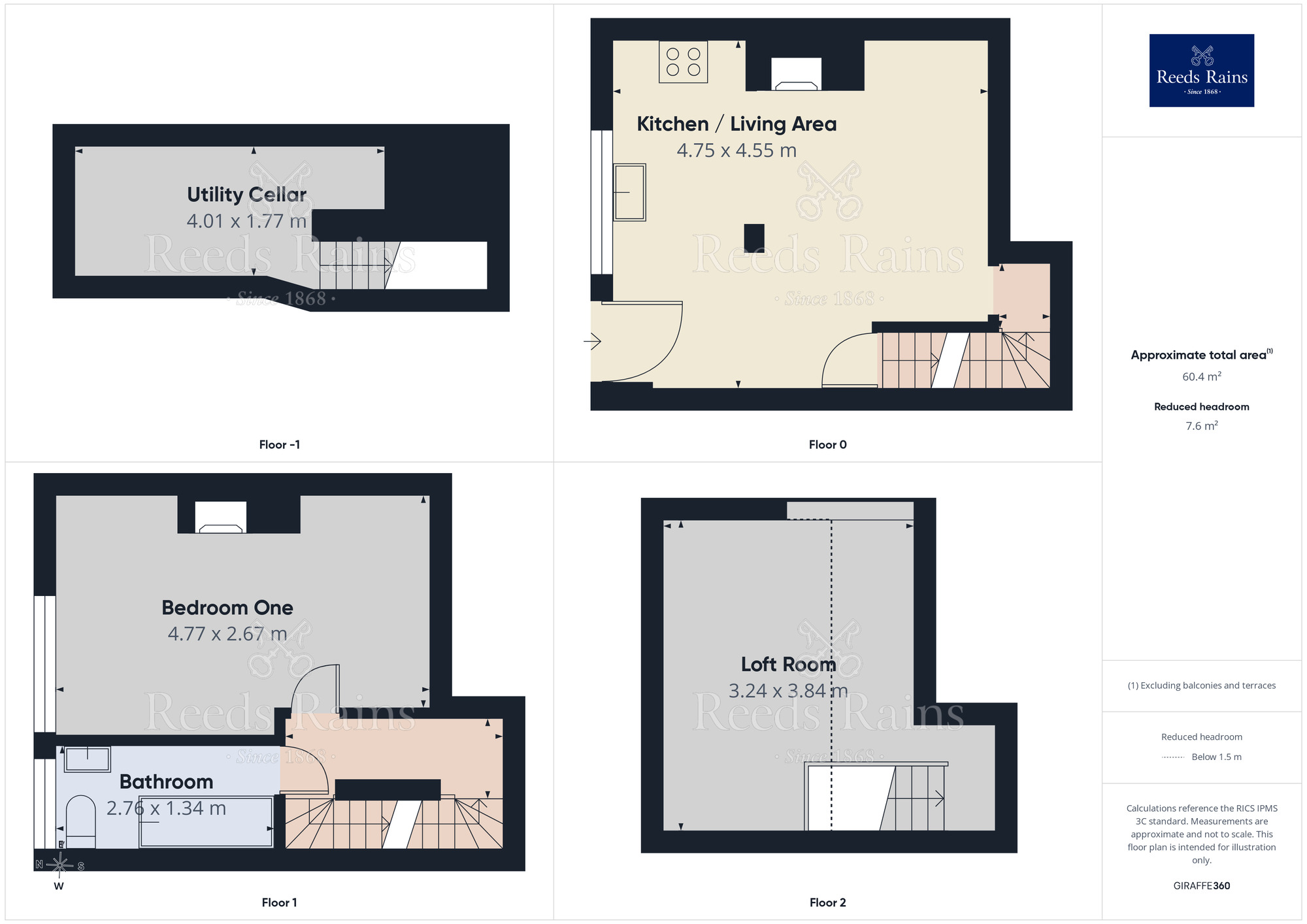 Floorplan of 1 bedroom Mid Terrace House to rent, Spring Gardens, Sowerby Bridge, West Yorkshire, HX6