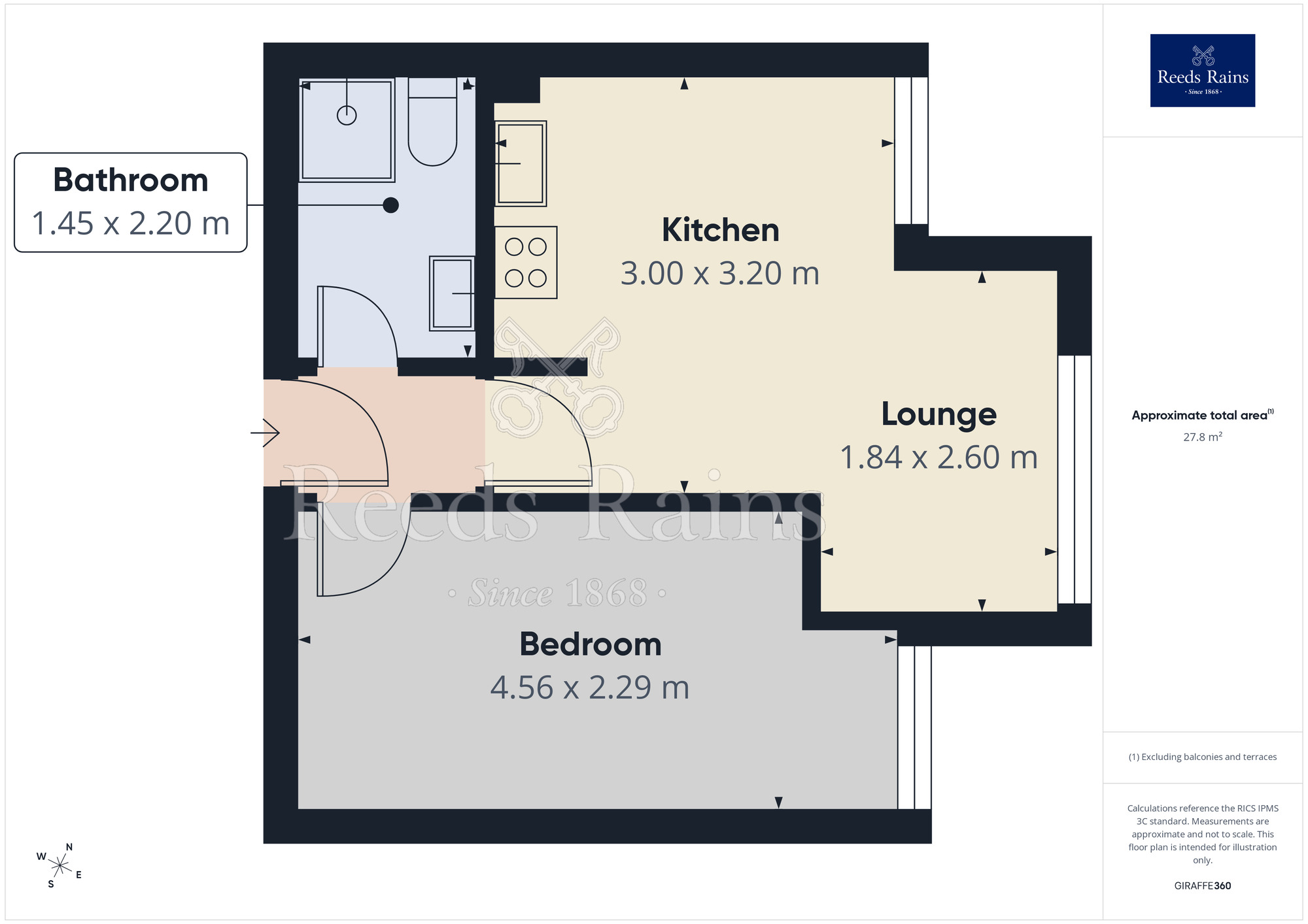 Floorplan of 1 bedroom Flat to rent, Cumberland Close, Halifax, West Yorkshire, HX2