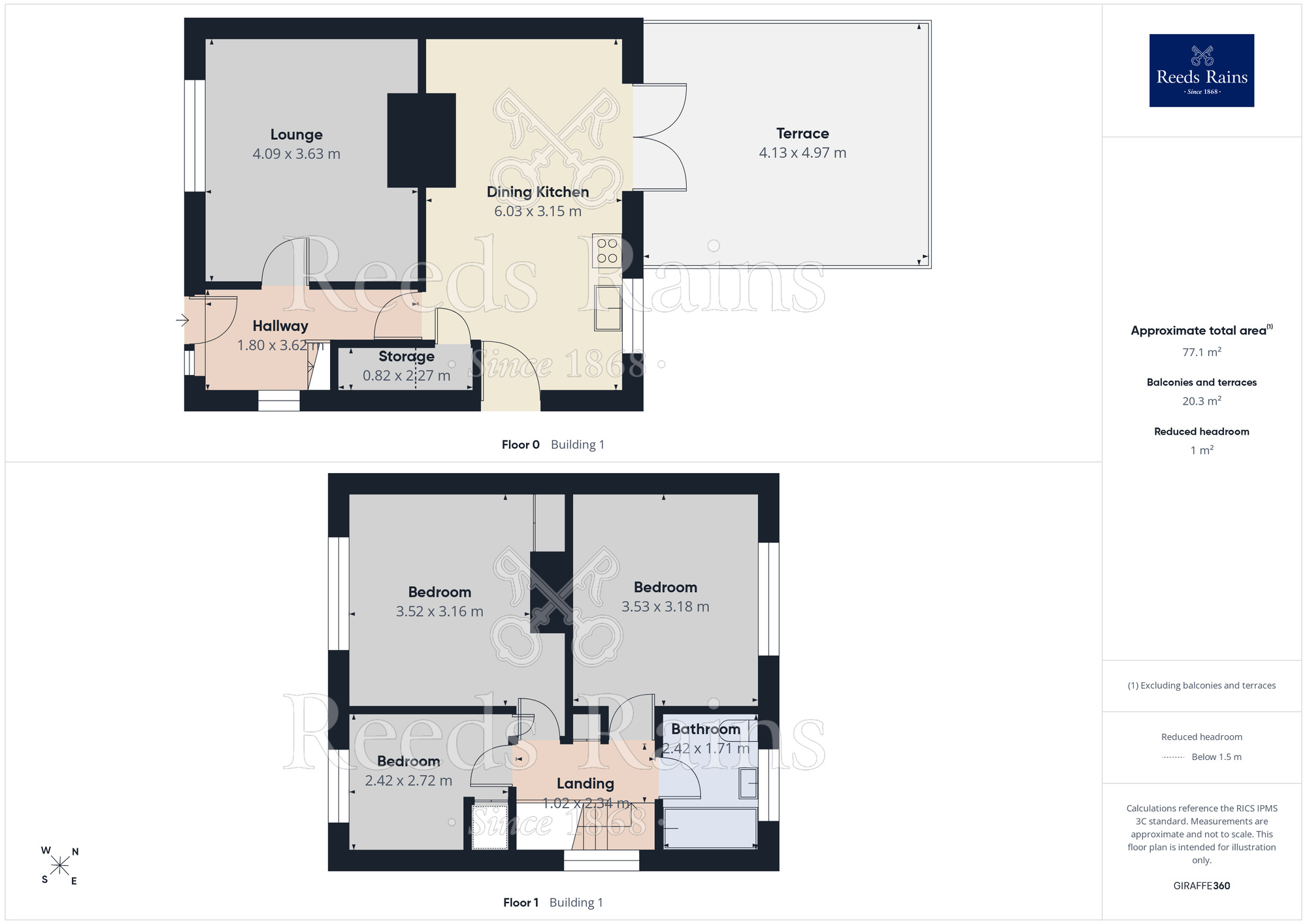 Floorplan of 3 bedroom Semi Detached House for sale, Bentley Avenue, Halifax, West Yorkshire, HX3