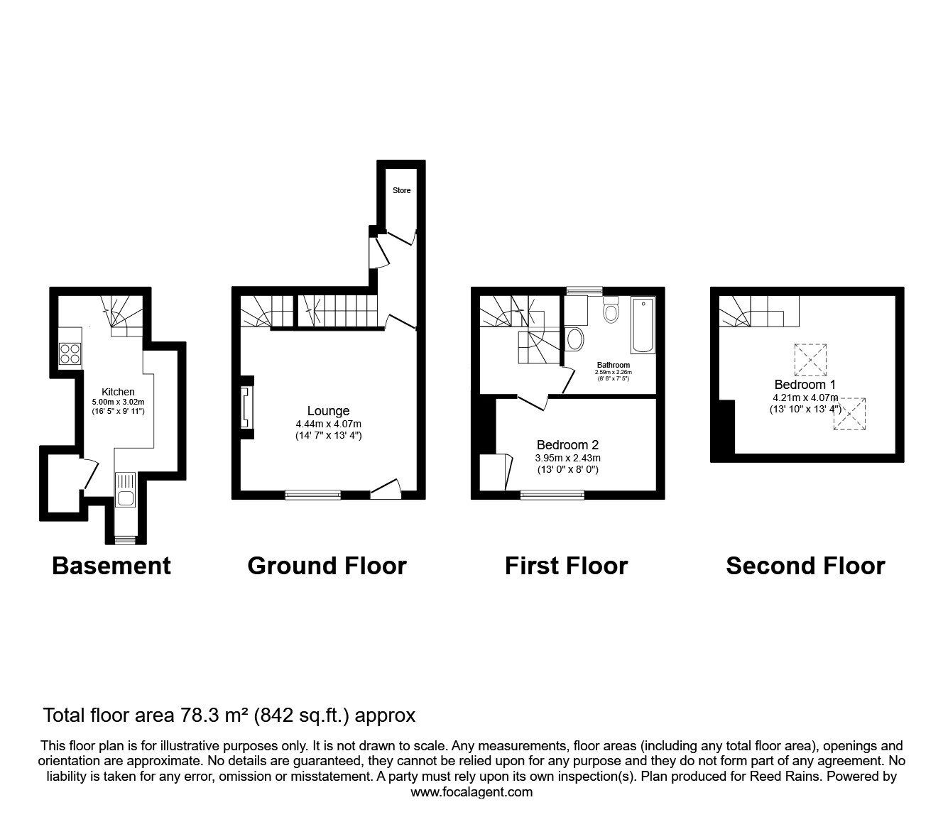 Floorplan of 2 bedroom End Terrace House for sale, Moorfield Street, Halifax, West Yorkshire, HX1
