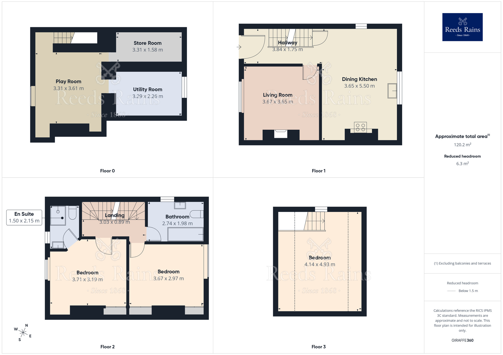 Floorplan of 3 bedroom End Terrace House for sale, York Terrace, Halifax, West Yorkshire, HX3