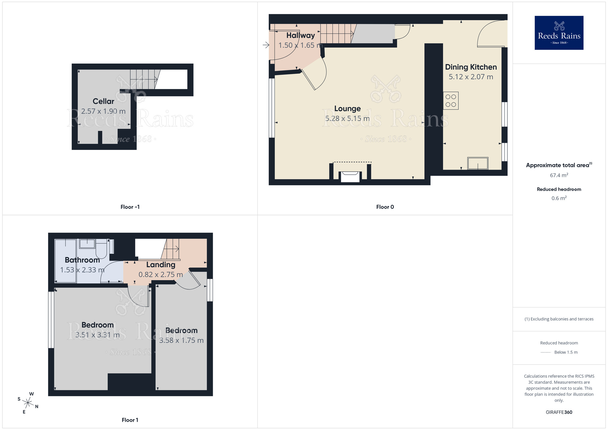 Floorplan of 2 bedroom Mid Terrace House for sale, Elder Bank, Queensbury, West Yorkshire, BD13
