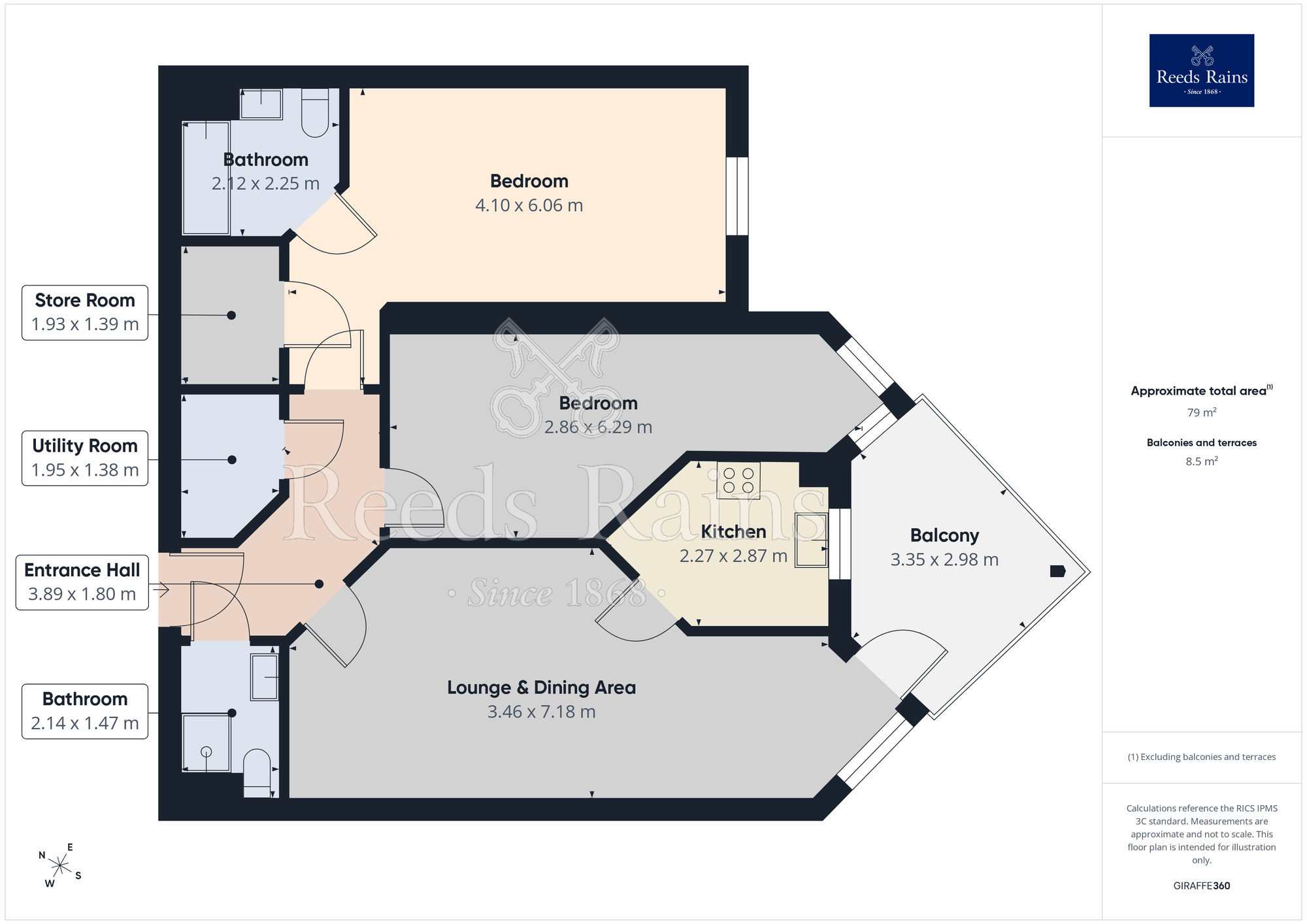 Floorplan of 2 bedroom Flat for sale, Oxford Road, Halifax, West Yorkshire, HX1