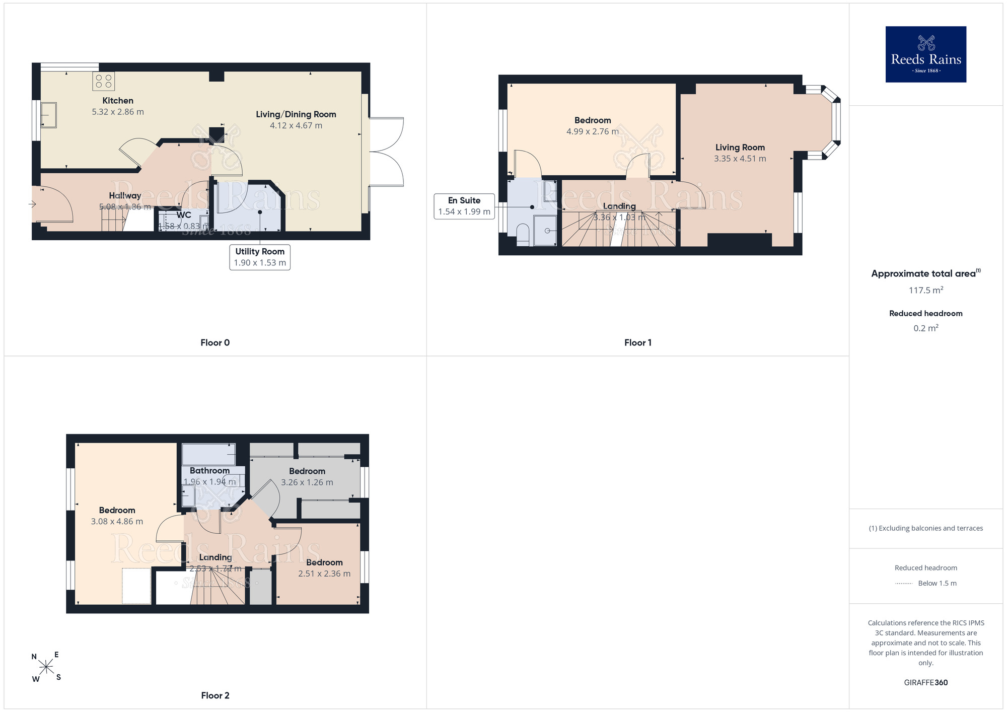 Floorplan of 4 bedroom Mid Terrace House for sale, Edgefield Grove, Kensington Road, West Yorkshire, HX3