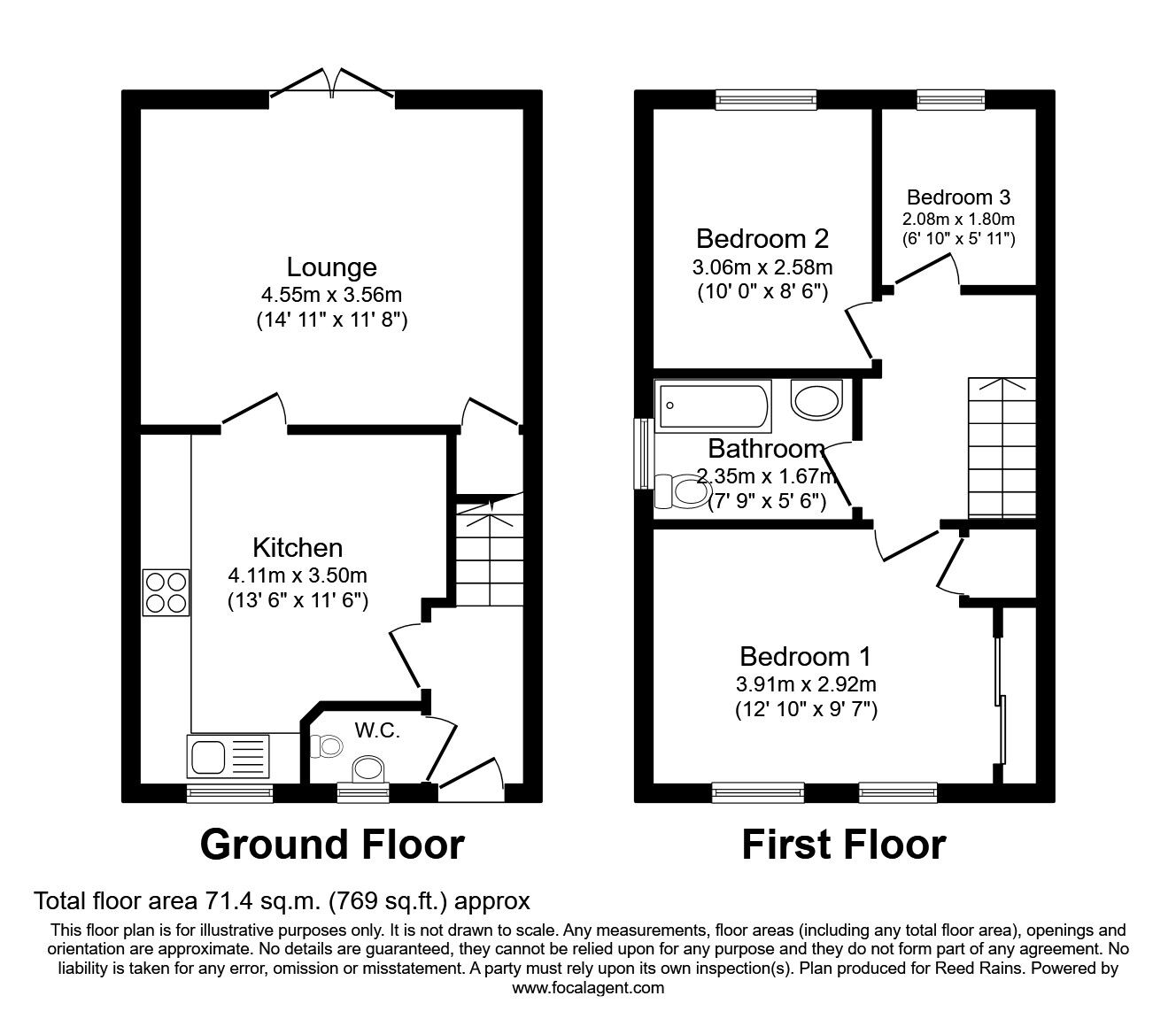 Floorplan of 3 bedroom Semi Detached House for sale, Beck Bridge Lane, Allerton, West Yorkshire, BD15
