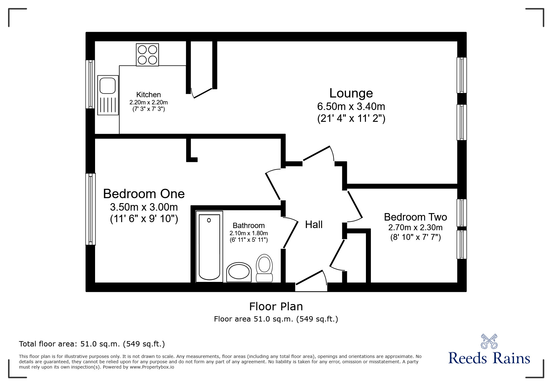 Floorplan of 2 bedroom Flat to rent, Leek New Road, Stoke-on-Trent, Staffordshire, ST2
