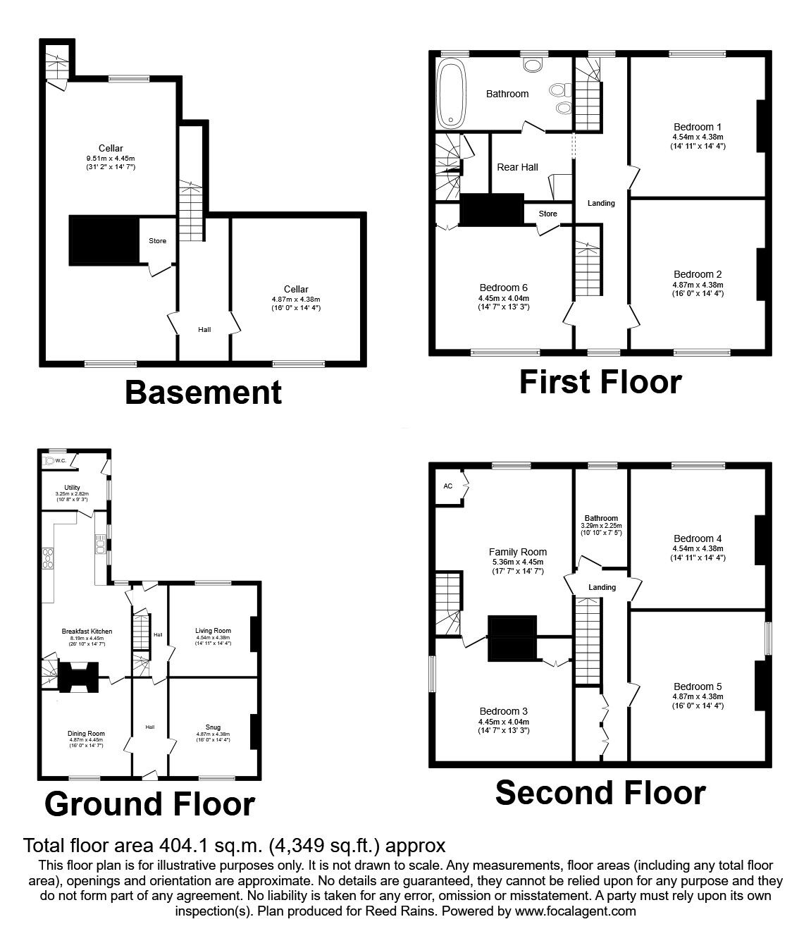 Floorplan of 6 bedroom  House for sale, Shropshire Street, Market Drayton, Shropshire, TF9