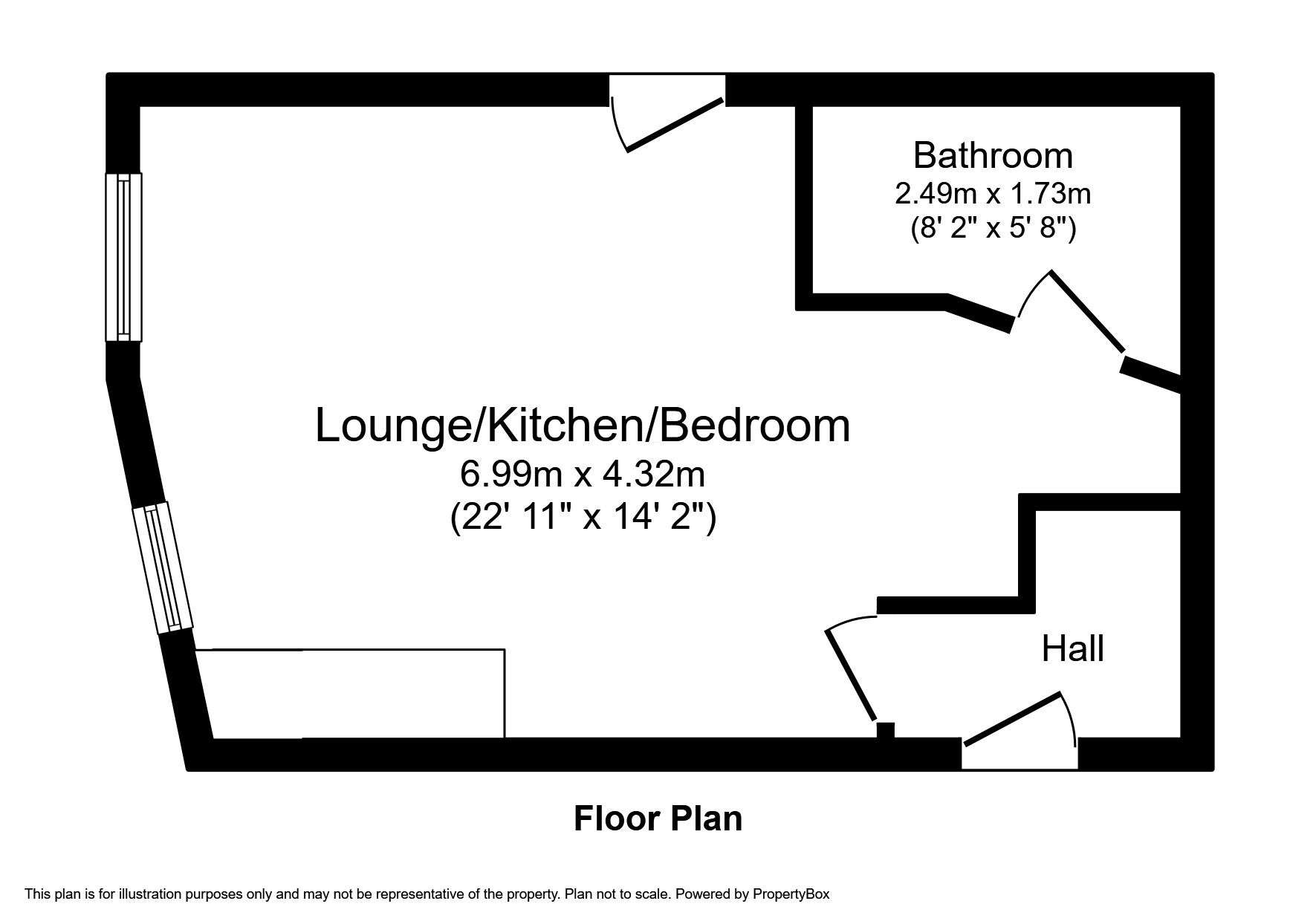 Floorplan of 1 bedroom  Flat to rent, Piccadilly, Stoke-on-Trent, Staffordshire, ST1