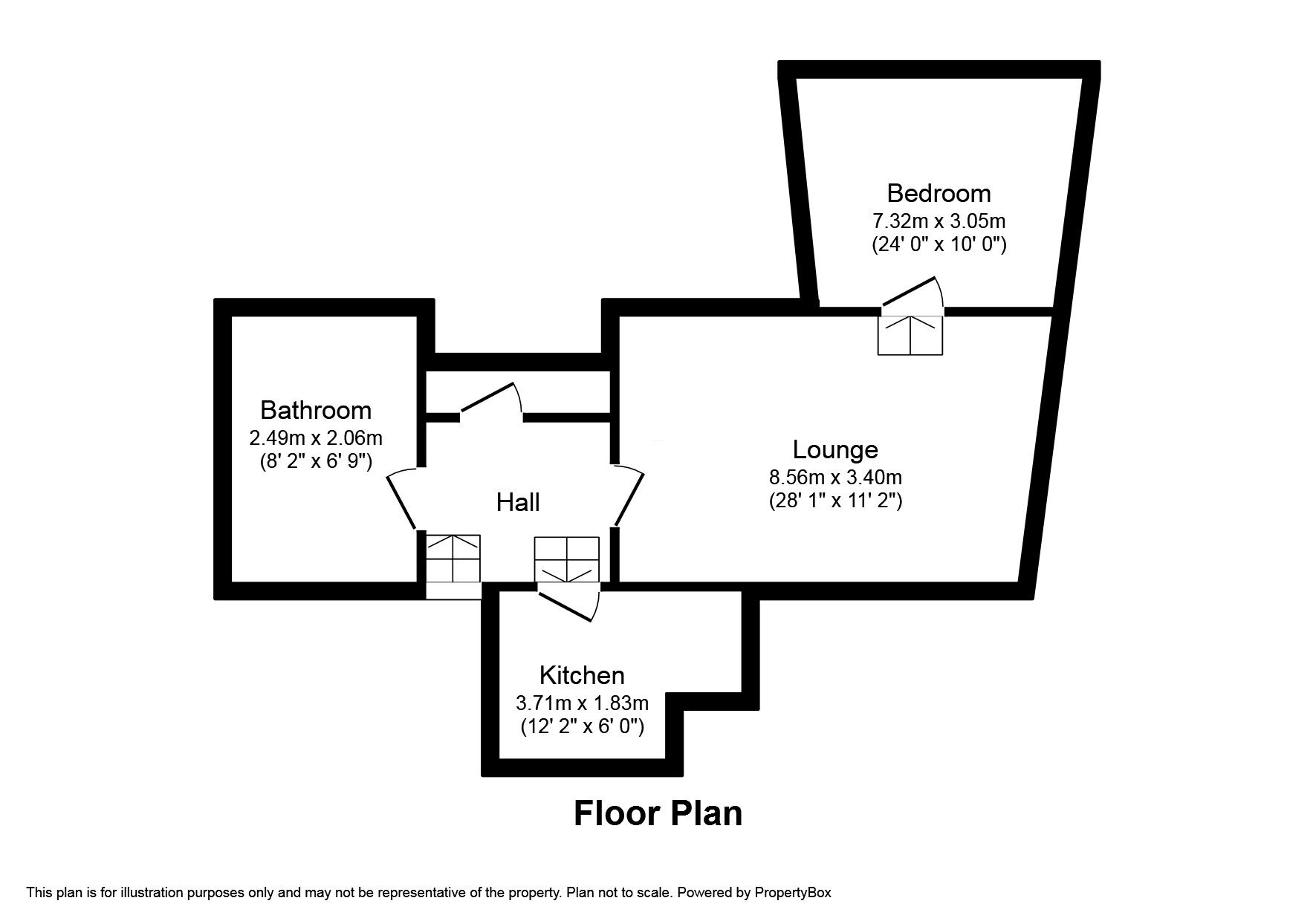 Floorplan of 1 bedroom  Flat to rent, Piccadilly, Stoke-on-Trent, Staffordshire, ST1
