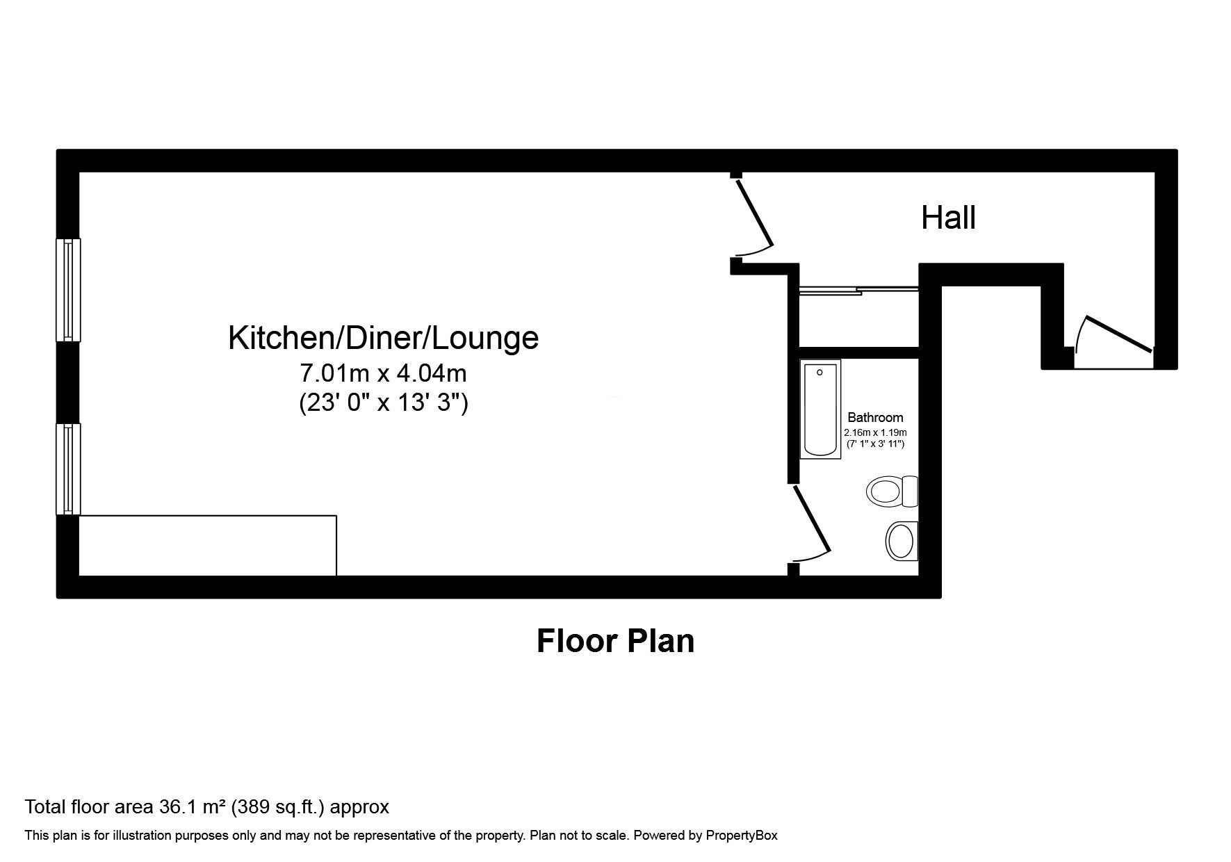 Floorplan of 1 bedroom  Flat to rent, Piccadilly, Stoke-on-Trent, Staffordshire, ST1