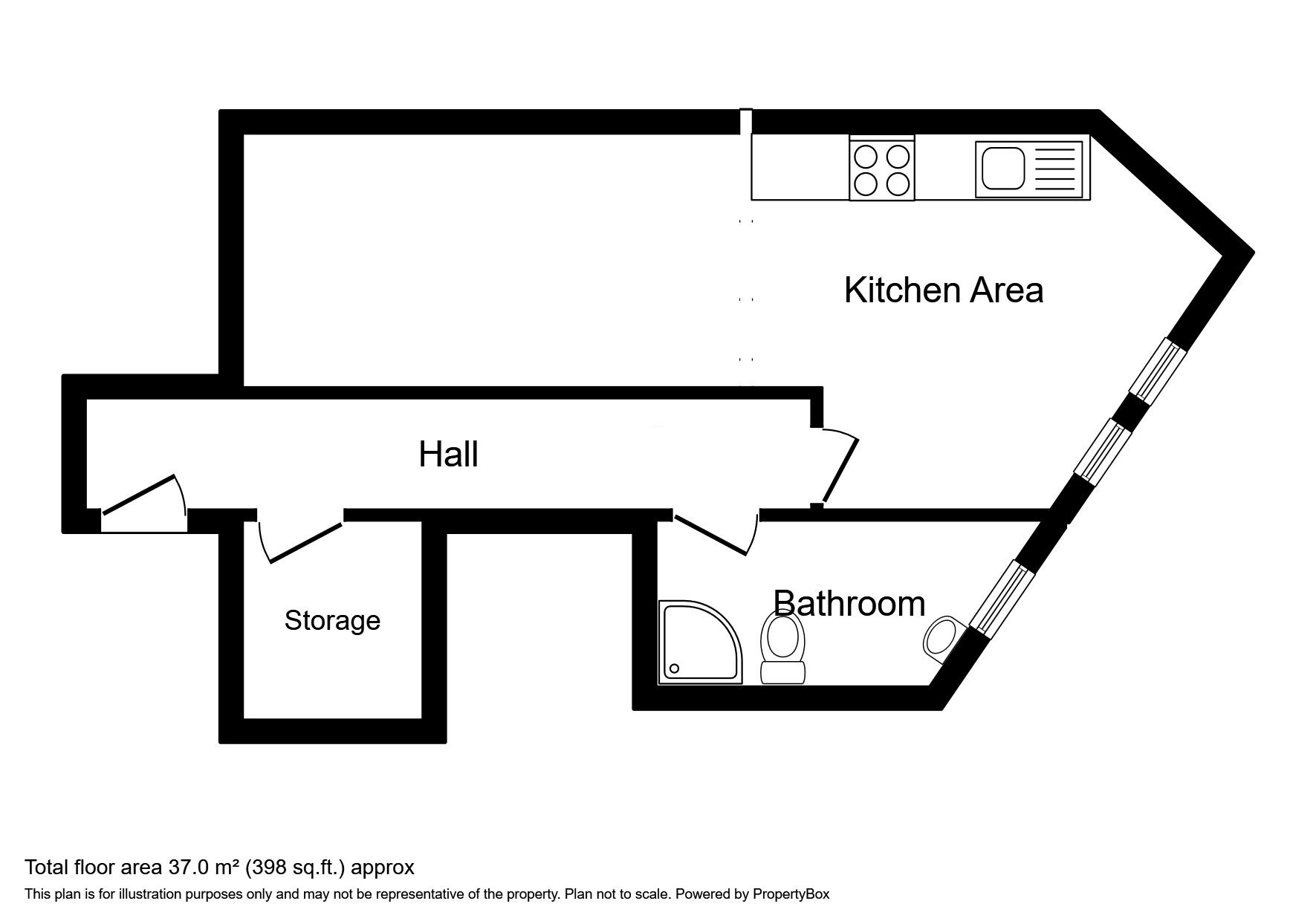 Floorplan of 1 bedroom  Flat to rent, Piccadilly, Stoke-on-Trent, Staffordshire, ST1