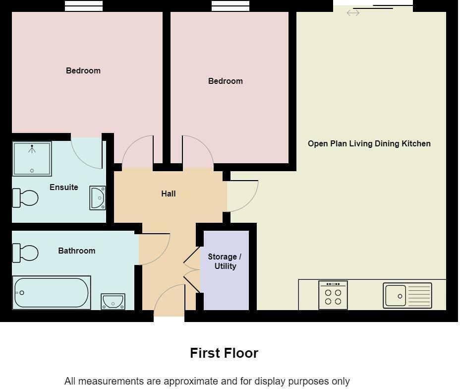 Floorplan of 2 bedroom  Flat for sale, Hartley Court, Stoke-on-Trent, Staffordshire, ST4