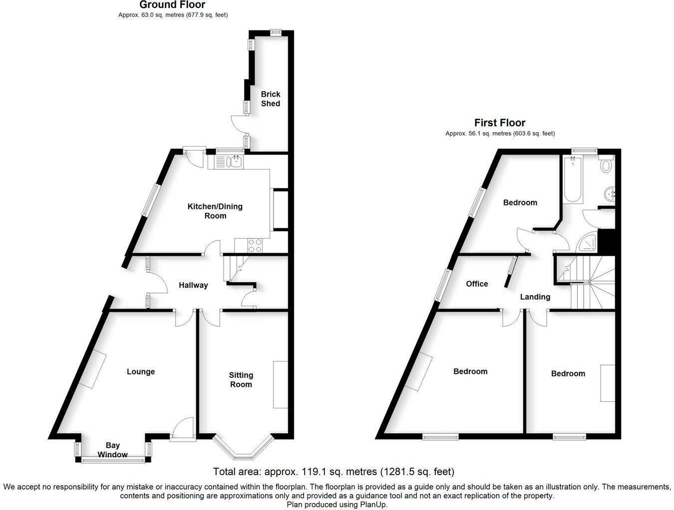 Floorplan of 4 bedroom End Terrace Room for sale, Baskerville Road, Stoke-on-Trent, Staffordshire, ST1