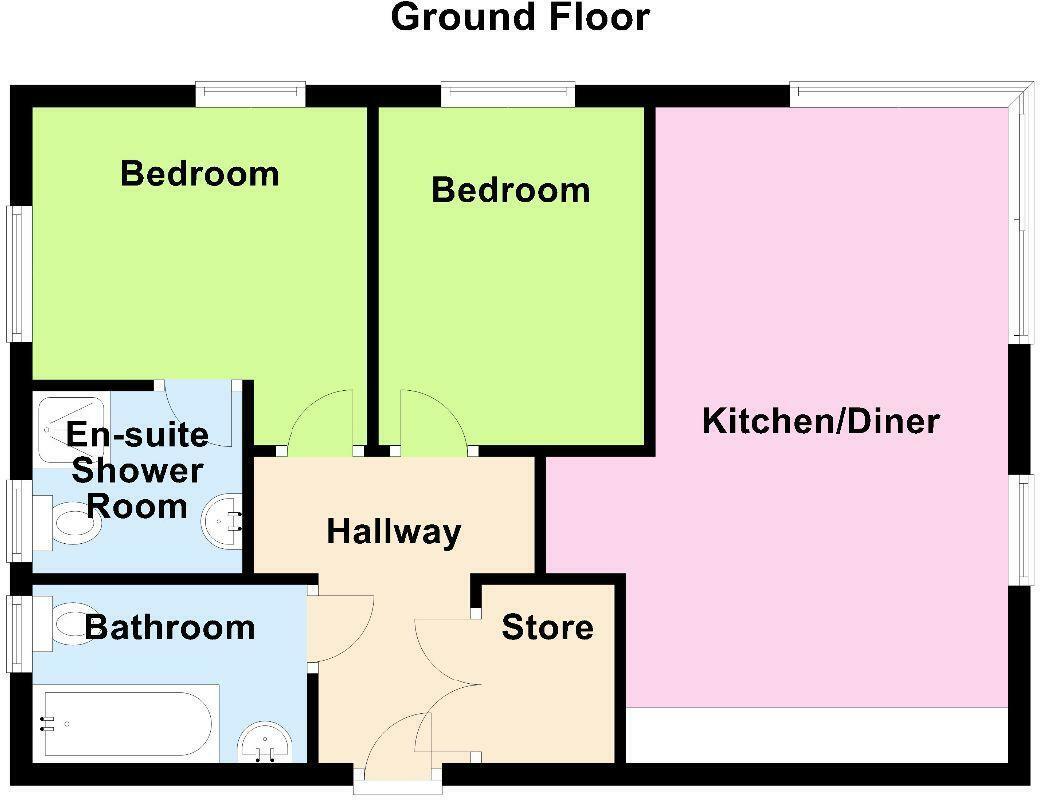 Floorplan of 2 bedroom  Flat for sale, Hartley Court, Stoke-on-Trent, Staffordshire, ST4