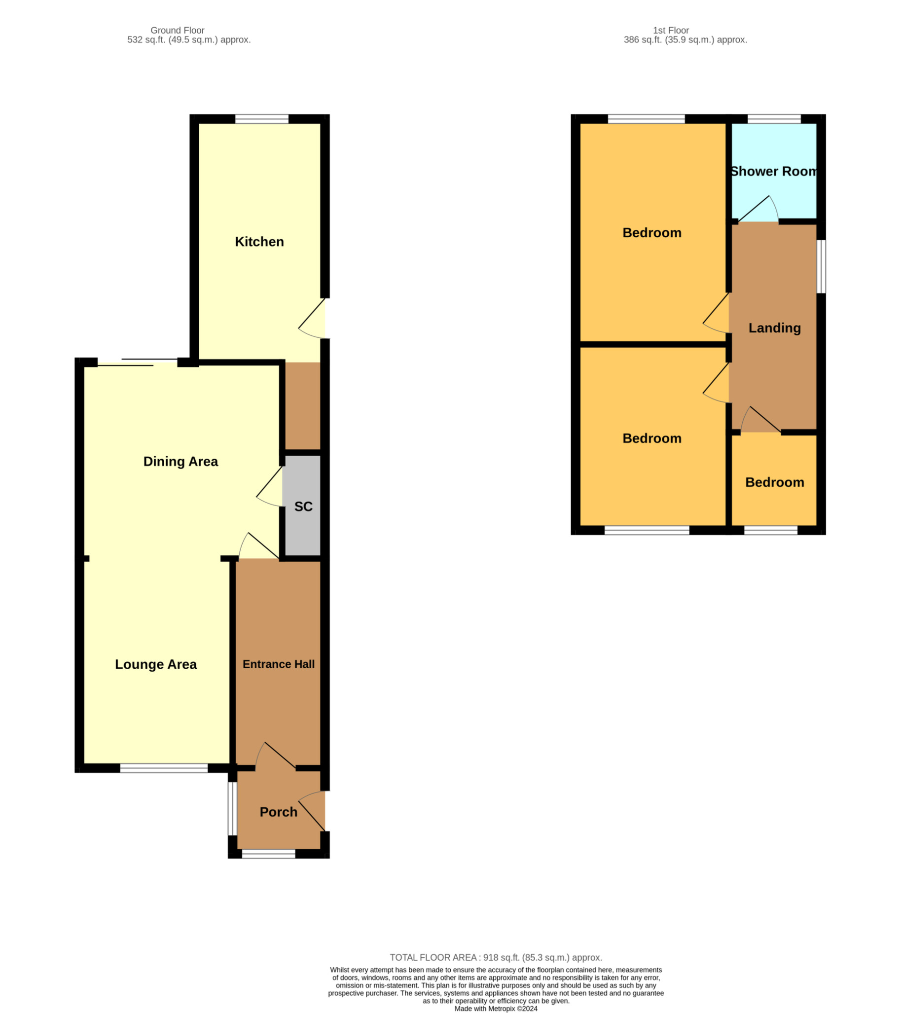 Floorplan of 3 bedroom Semi Detached House for sale, Mulgrave Street, Stoke-on-Trent, Staffordshire, ST1