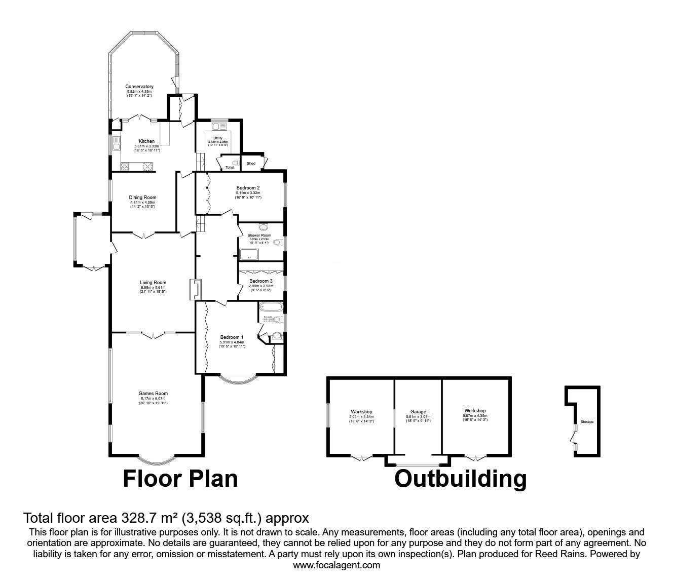 Floorplan of 3 bedroom Detached House for sale, Fowlers Lane, Light Oaks, Staffordshire, ST2