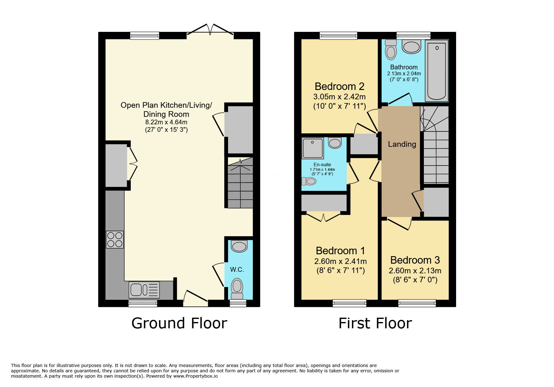 Floorplan of 3 bedroom Mid Terrace House to rent, Kiln View, Stoke-on-Trent, Staffordshire, ST1