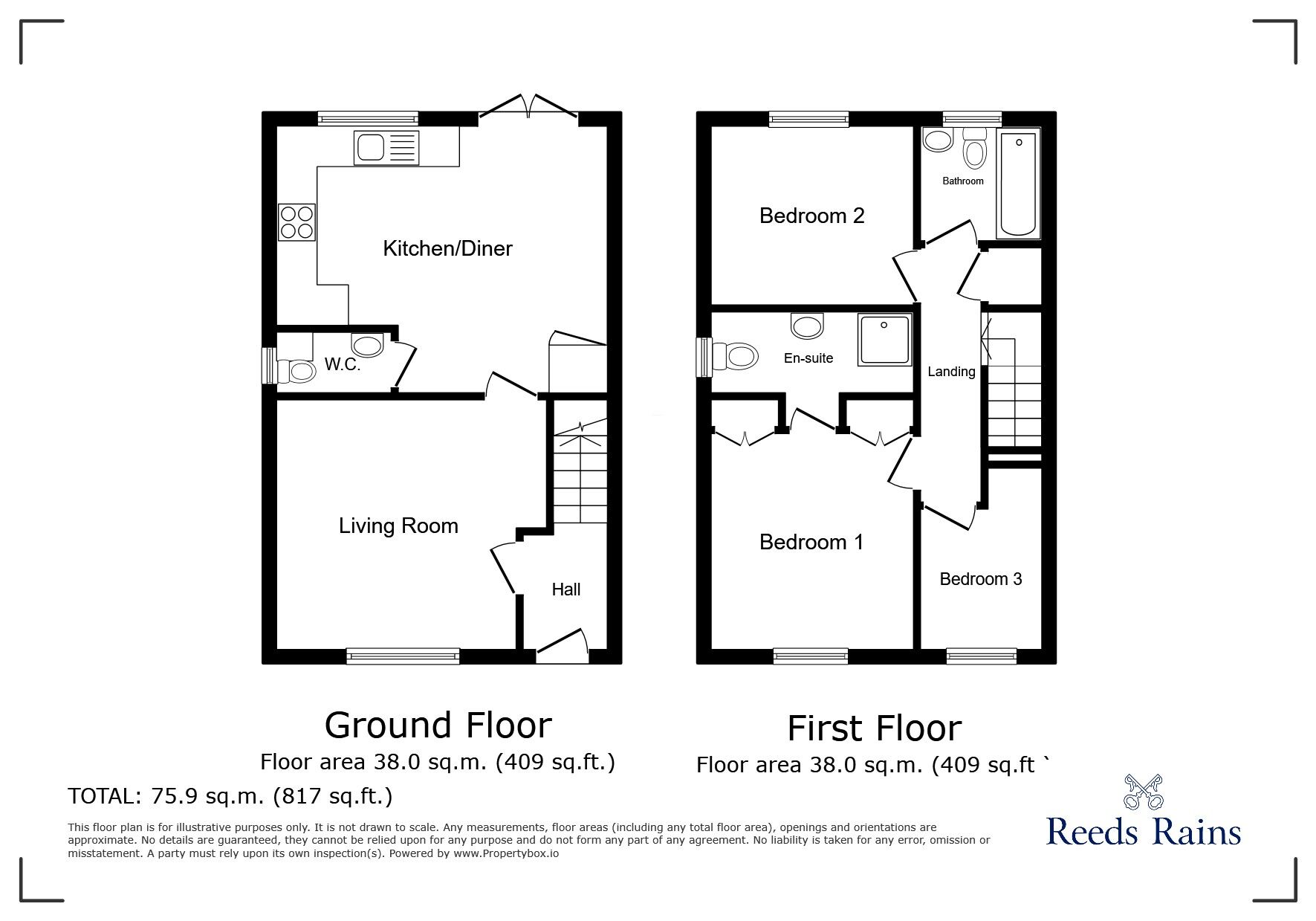 Floorplan of 3 bedroom Semi Detached House for sale, Hailwood Close, Stoke-on-Trent, Staffordshire, ST2