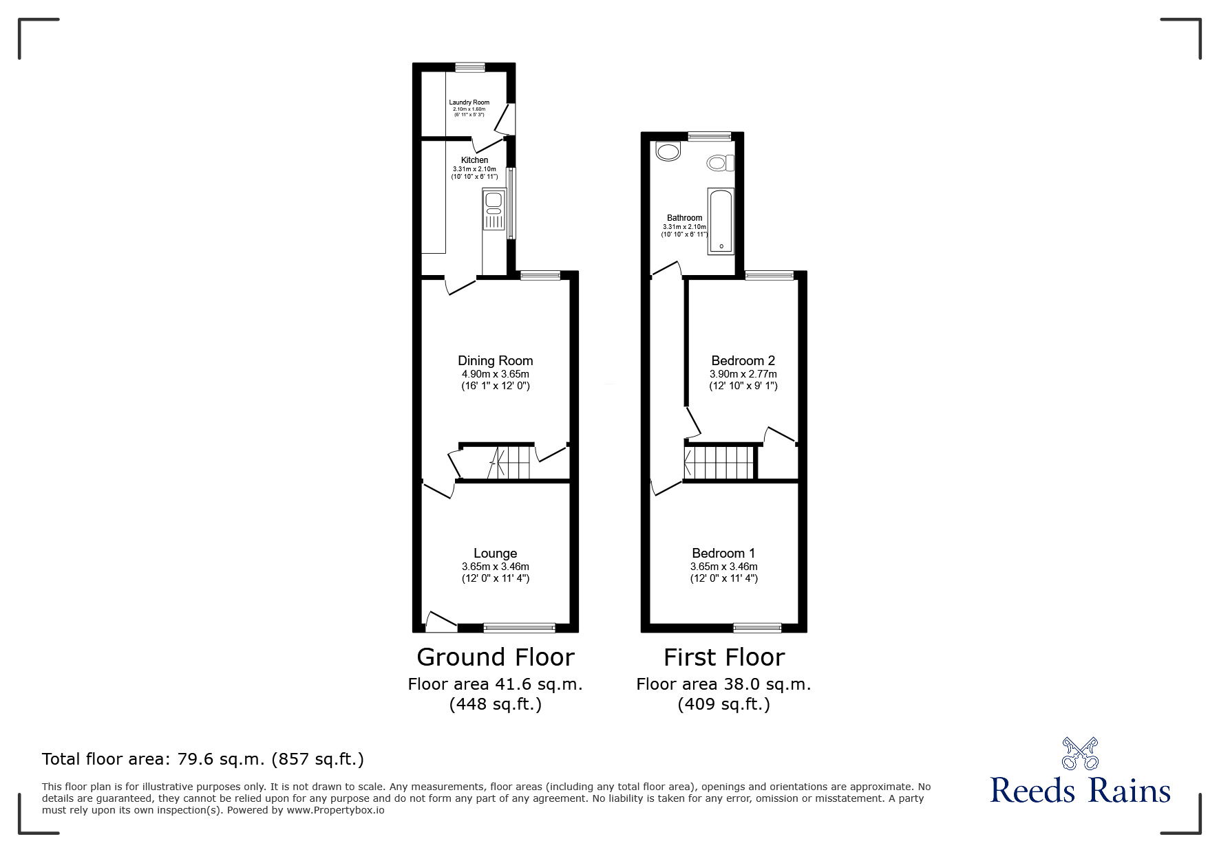 Floorplan of 2 bedroom Mid Terrace House for sale, Merrick Street, Stoke-on-Trent, Staffordshire, ST1