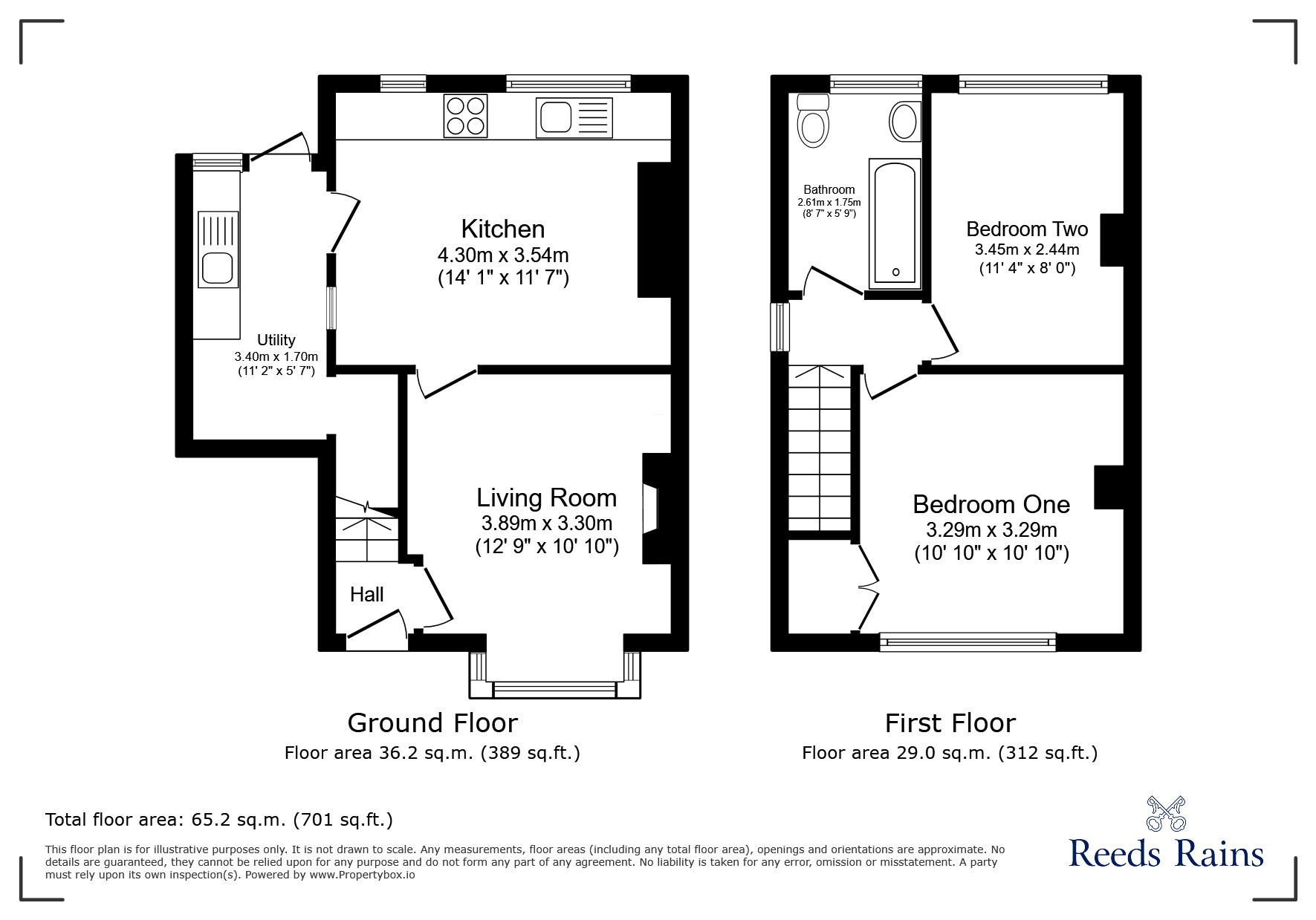 Floorplan of 2 bedroom End Terrace House to rent, Jubilee Avenue, Stoke-on-Trent, Staffordshire, ST1
