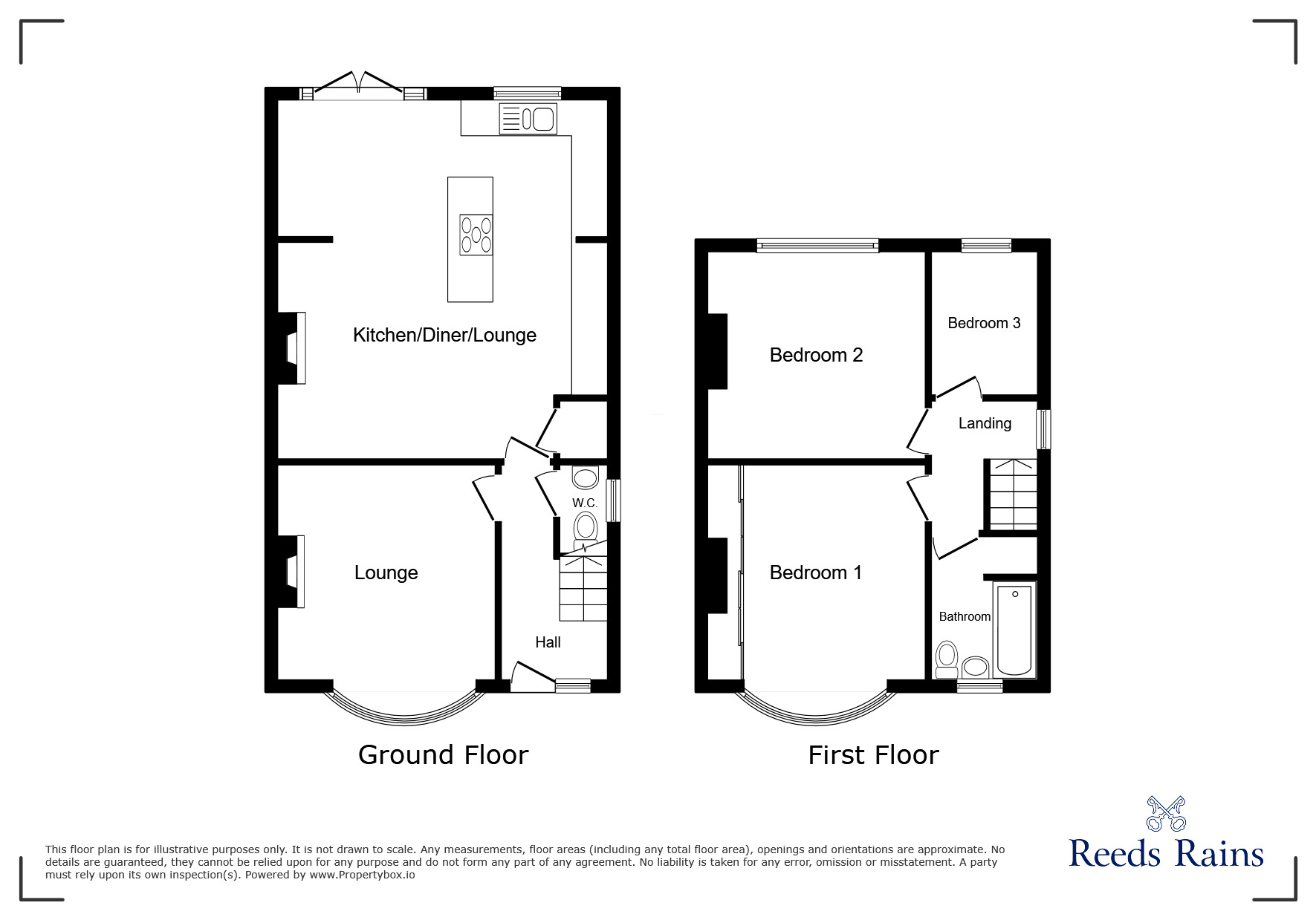 Floorplan of 3 bedroom Semi Detached House for sale, Melrose Avenue, Sneyd Green, Staffordshire, ST1