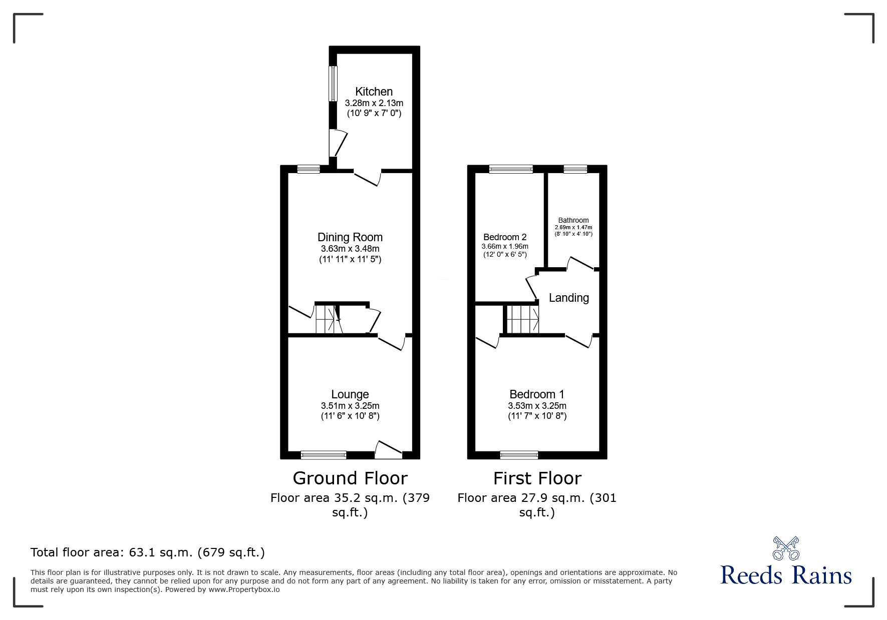 Floorplan of 2 bedroom End Terrace House for sale, Cromwell Street, Stoke-on-Trent, Staffordshire, ST1