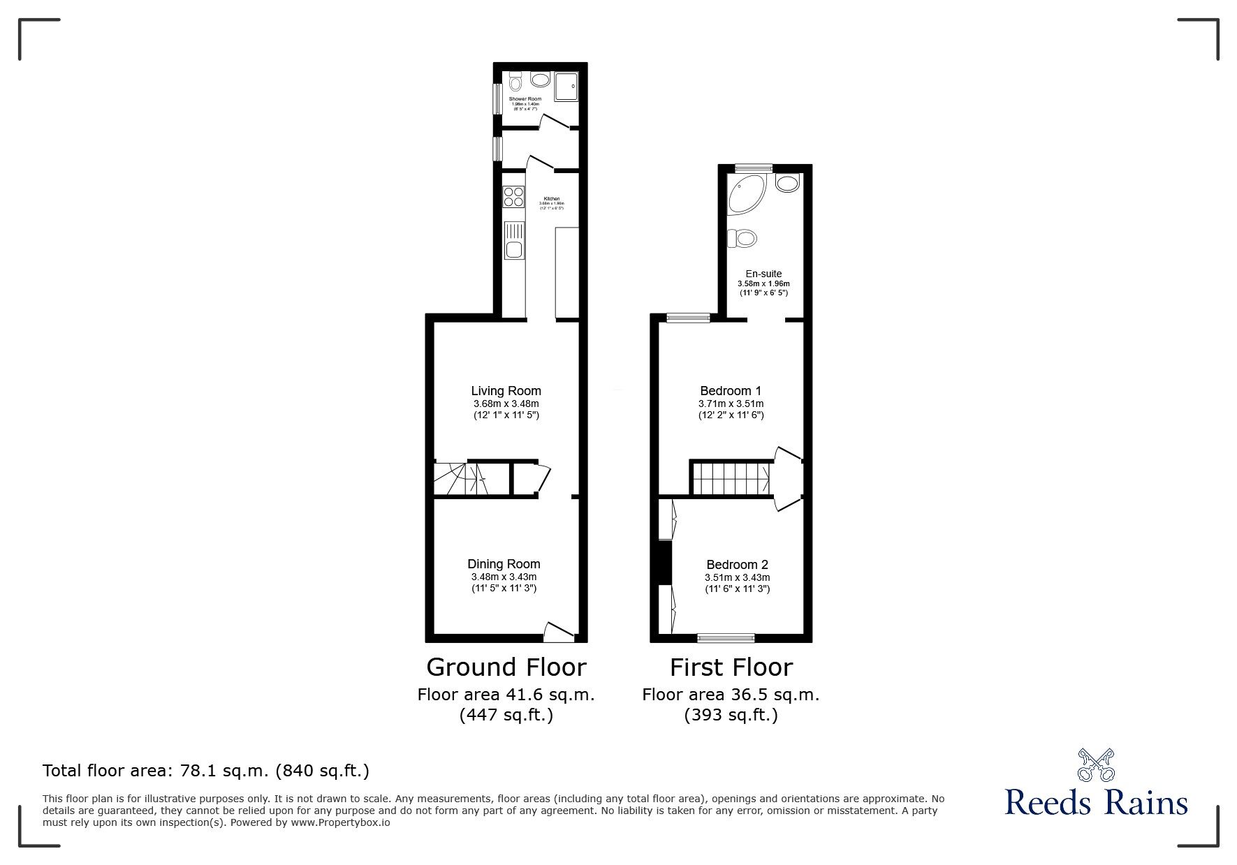 Floorplan of 2 bedroom Mid Terrace House for sale, Cobridge Road, Stoke-on-Trent, Staffordshire, ST1