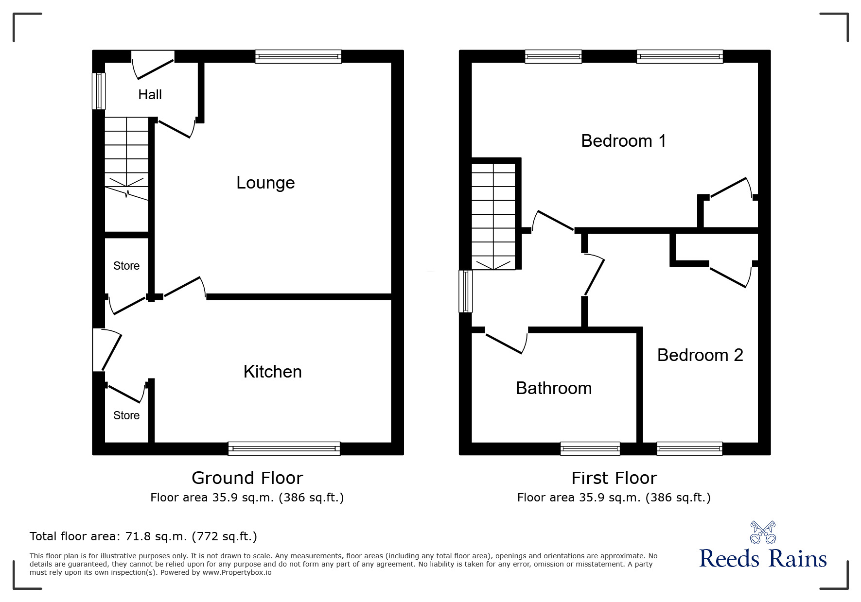 Floorplan of 2 bedroom Semi Detached House for sale, Lane Farm Grove, Stoke-on-Trent, Staffordshire, ST1