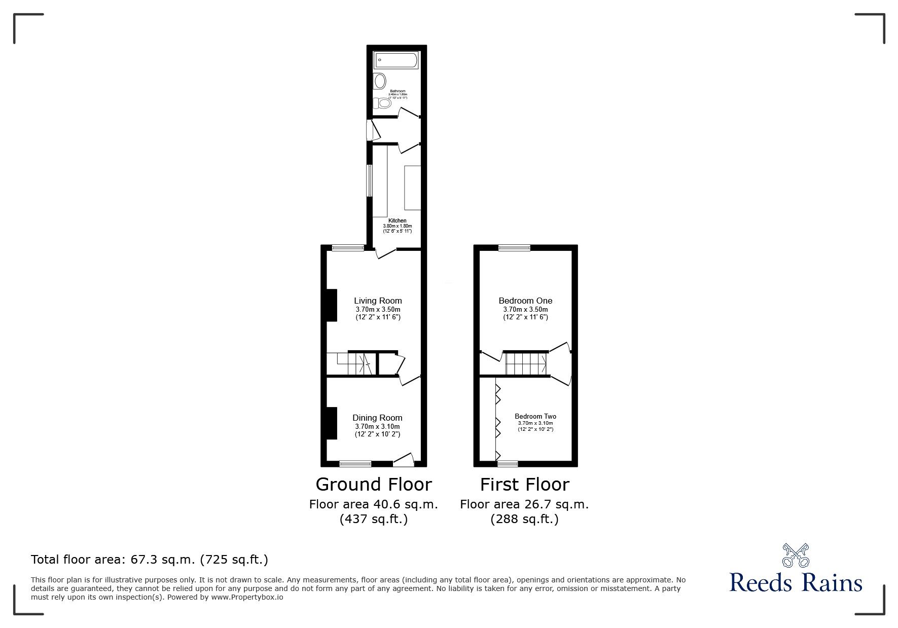 Floorplan of 2 bedroom Mid Terrace House for sale, Leek New Road, Stoke-on-Trent, Staffordshire, ST6