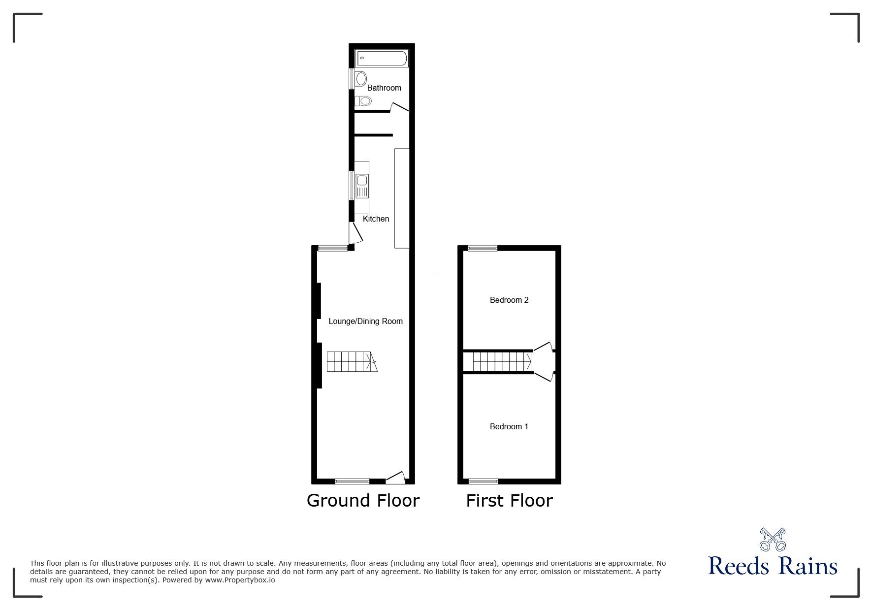 Floorplan of 2 bedroom Mid Terrace House for sale, Burnley Street, Stoke-on-Trent, Staffordshire, ST1