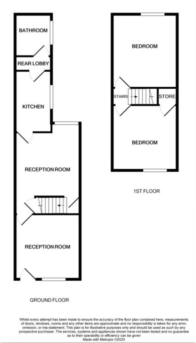 Floorplan of 2 bedroom End Terrace House for sale, Smithpool Road, Stoke-on-Trent, Staffordshire, ST4