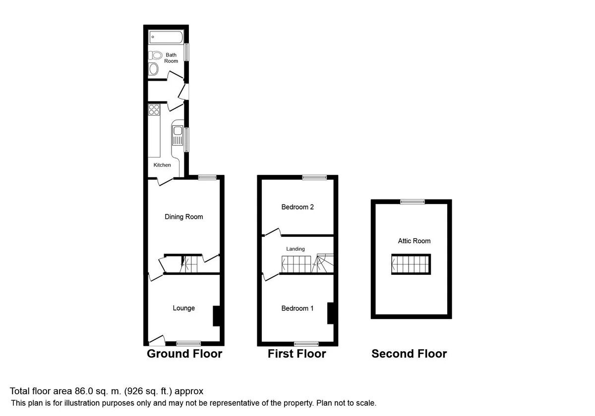 Floorplan of 2 bedroom Mid Terrace House to rent, Ruxley Road, Stoke-on-Trent, Staffordshire, ST2