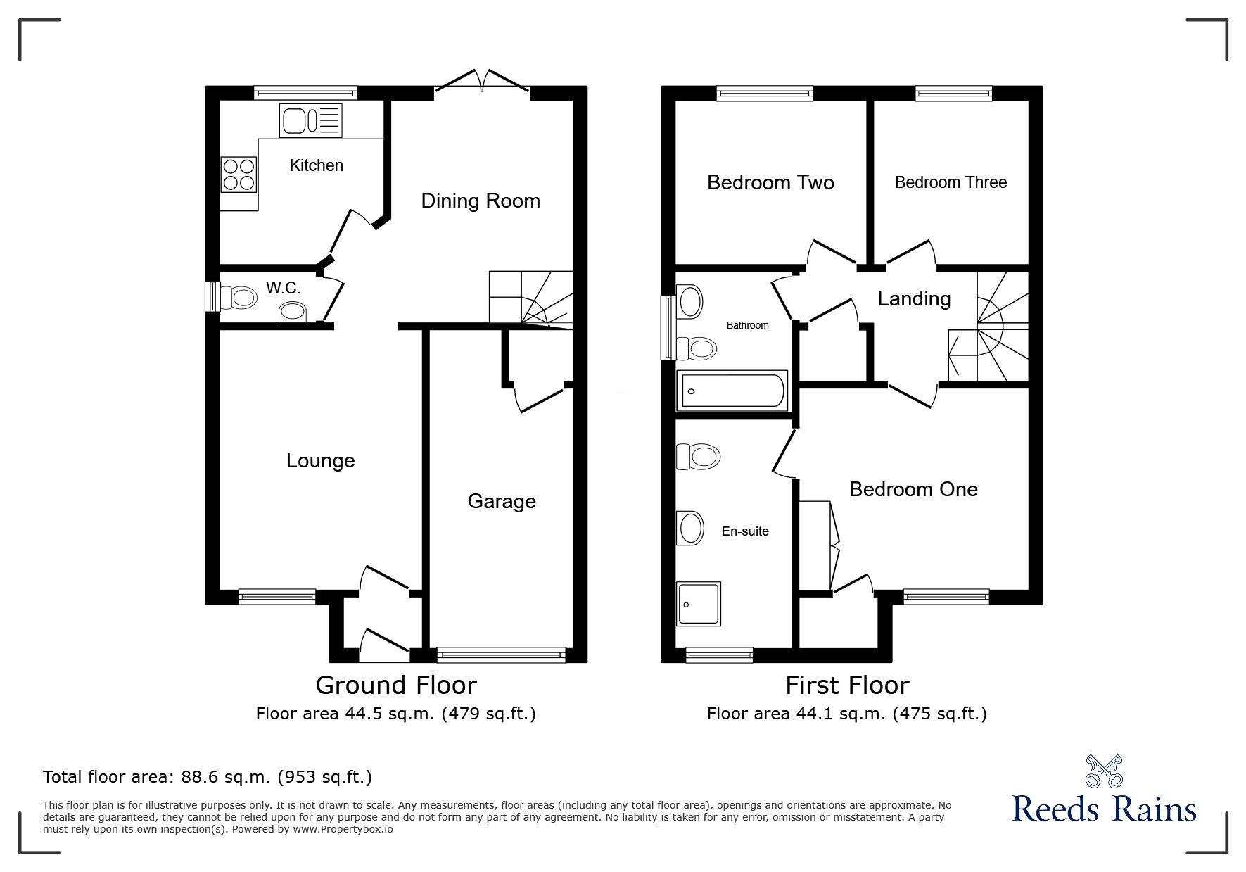 Floorplan of 3 bedroom Semi Detached House for sale, Onsetter Road, Stoke-on-Trent, Staffordshire, ST2