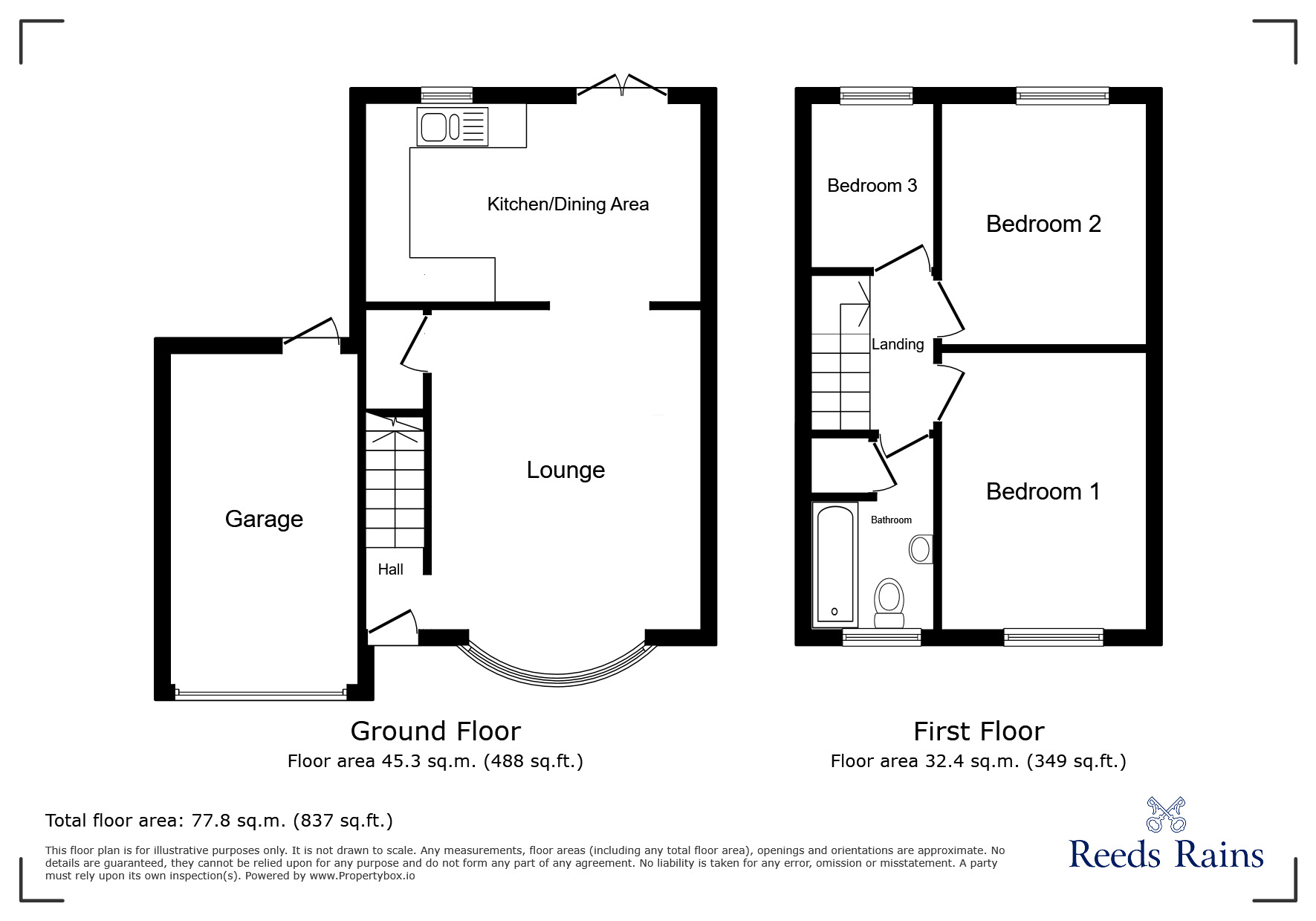 Floorplan of 3 bedroom Link Detached House to rent, Uttoxeter Road, Stoke-on-Trent, Staffordshire, ST3
