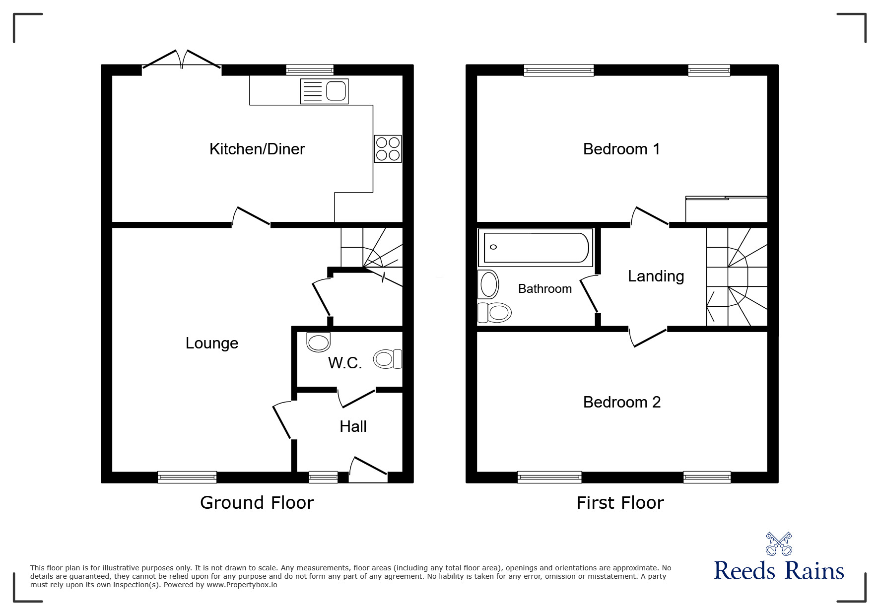 Floorplan of 2 bedroom Mid Terrace House for sale, Passion Flower Grove, Stoke-on-Trent, Staffordshire, ST6