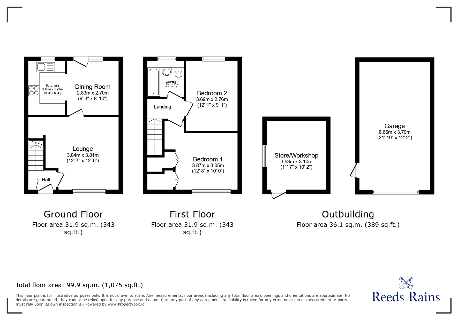 Floorplan of 2 bedroom End Terrace House for sale, Bordeaux Road, Stoke-on-Trent, Staffordshire, ST3