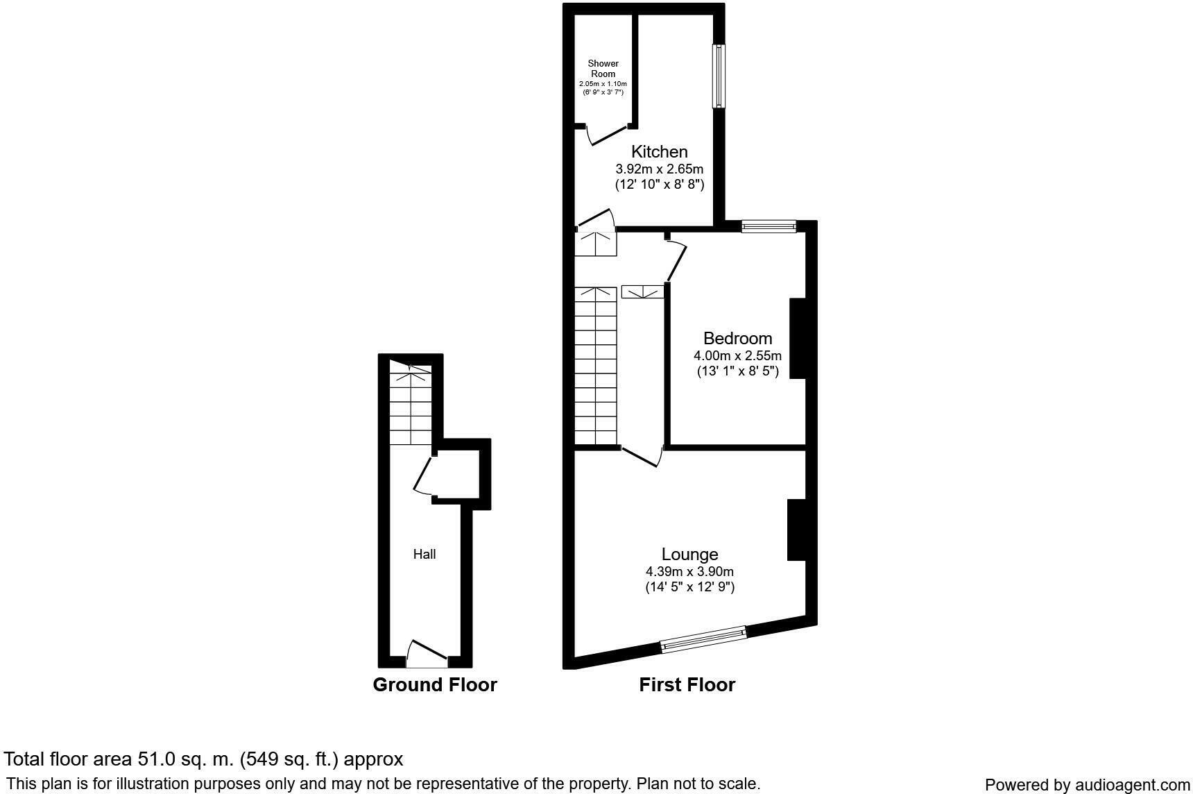 Floorplan of 1 bedroom  Flat to rent, Sun Street, Stoke-on-Trent, Staffordshire, ST1