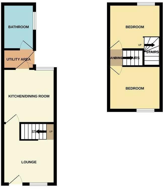 Floorplan of 2 bedroom Mid Terrace House for sale, Century Street, Stoke-on-Trent, Staffordshire, ST1