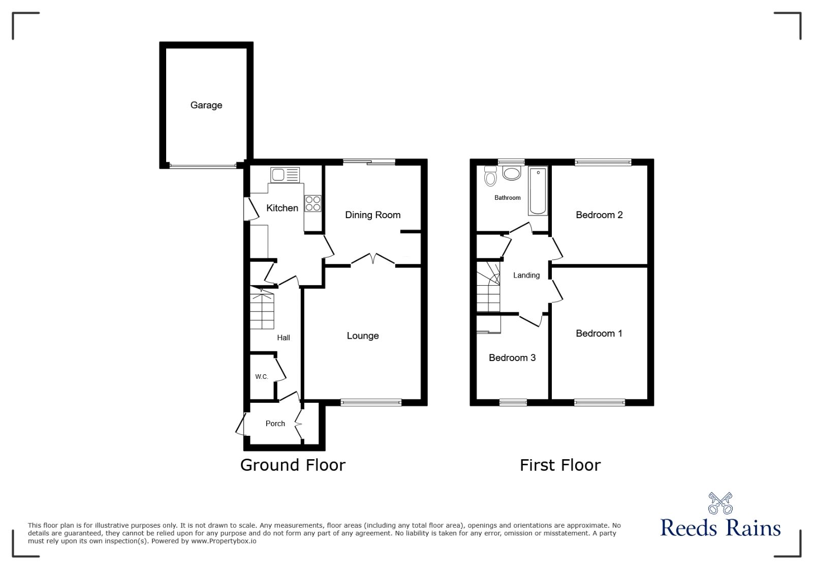 Floorplan of 3 bedroom Semi Detached House for sale, Trentham Gardens Close, Stoke-on-Trent, Staffordshire, ST4