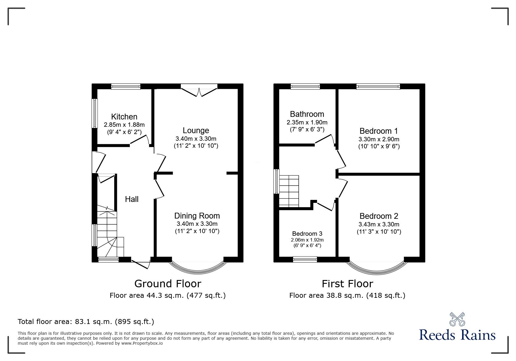 Floorplan of 3 bedroom Semi Detached House for sale, Bank Hall Road, Stoke-on-Trent, Staffordshire, ST6