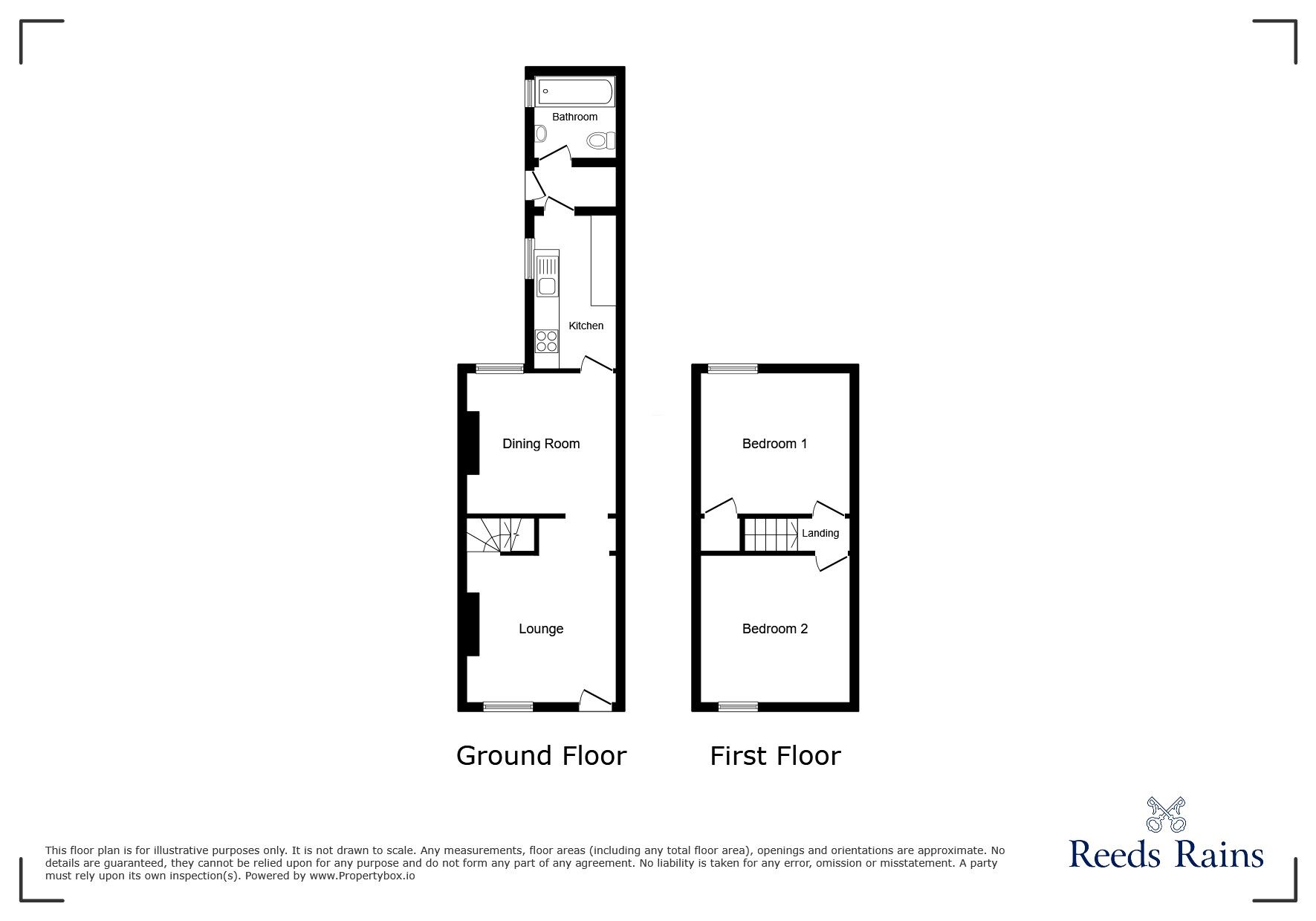 Floorplan of 2 bedroom Mid Terrace House for sale, Well Street, Stoke-on-Trent, Staffordshire, ST1