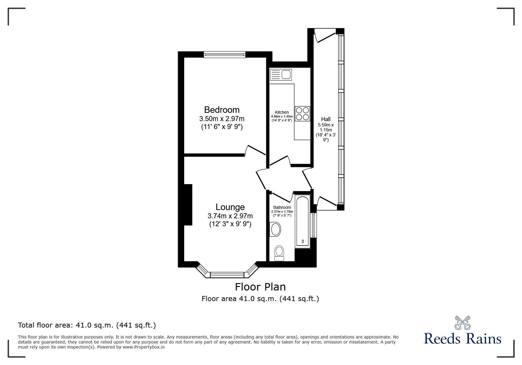Floorplan of 1 bedroom Semi Detached Bungalow for sale, Parkhead Drive, Stoke-on-Trent, Staffordshire, ST3