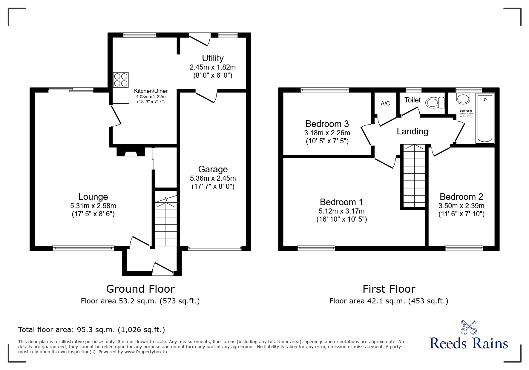 Floorplan of 3 bedroom Mid Terrace House for sale, Kennermont Road, Stoke-on-Trent, Staffordshire, ST2