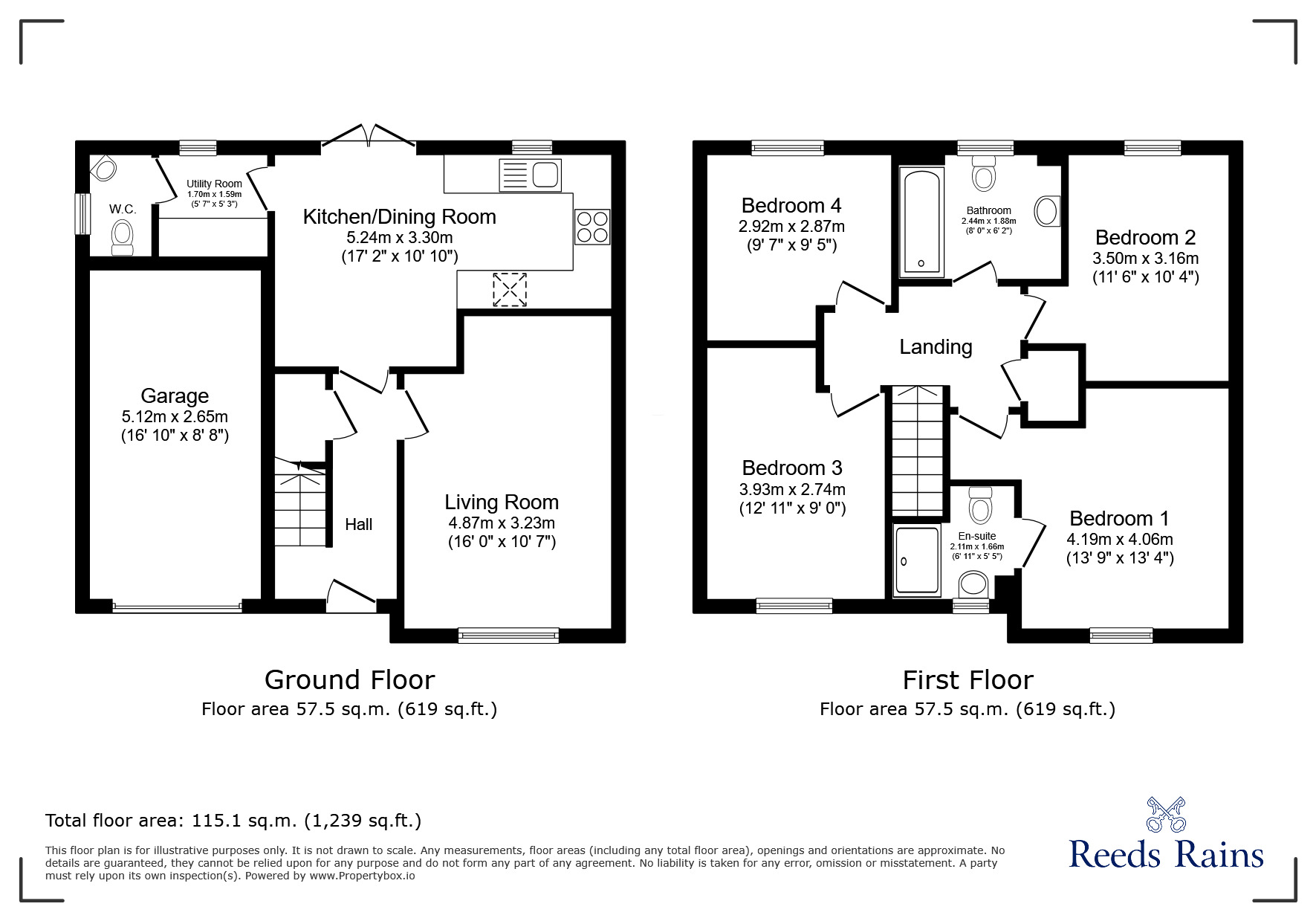 Floorplan of 4 bedroom Detached House for sale, Harry Eaton Grove, Stoke-on-Trent, Staffordshire, ST1