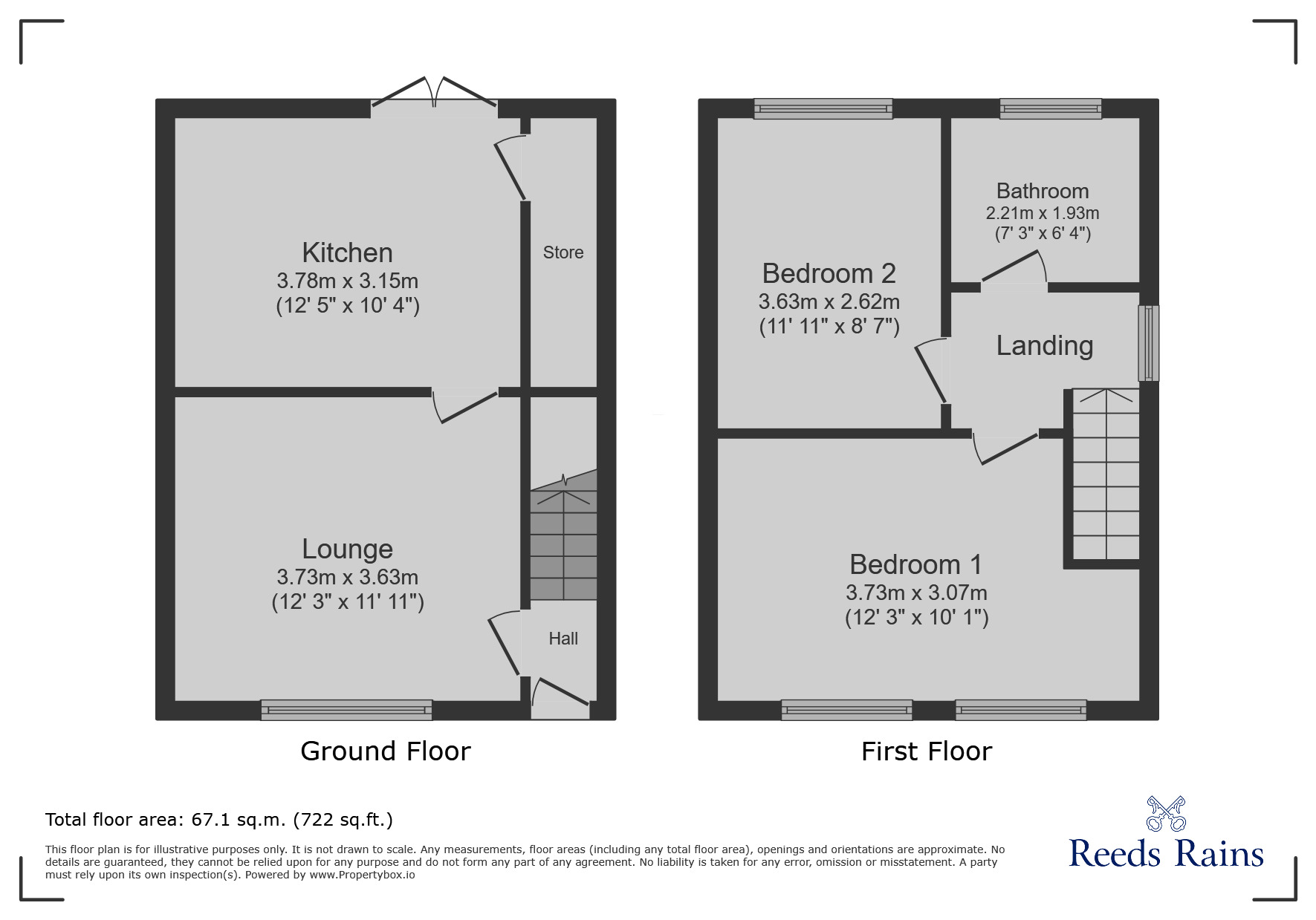 Floorplan of 2 bedroom Semi Detached House for sale, Barnfield Road, Staffordshire, ST6